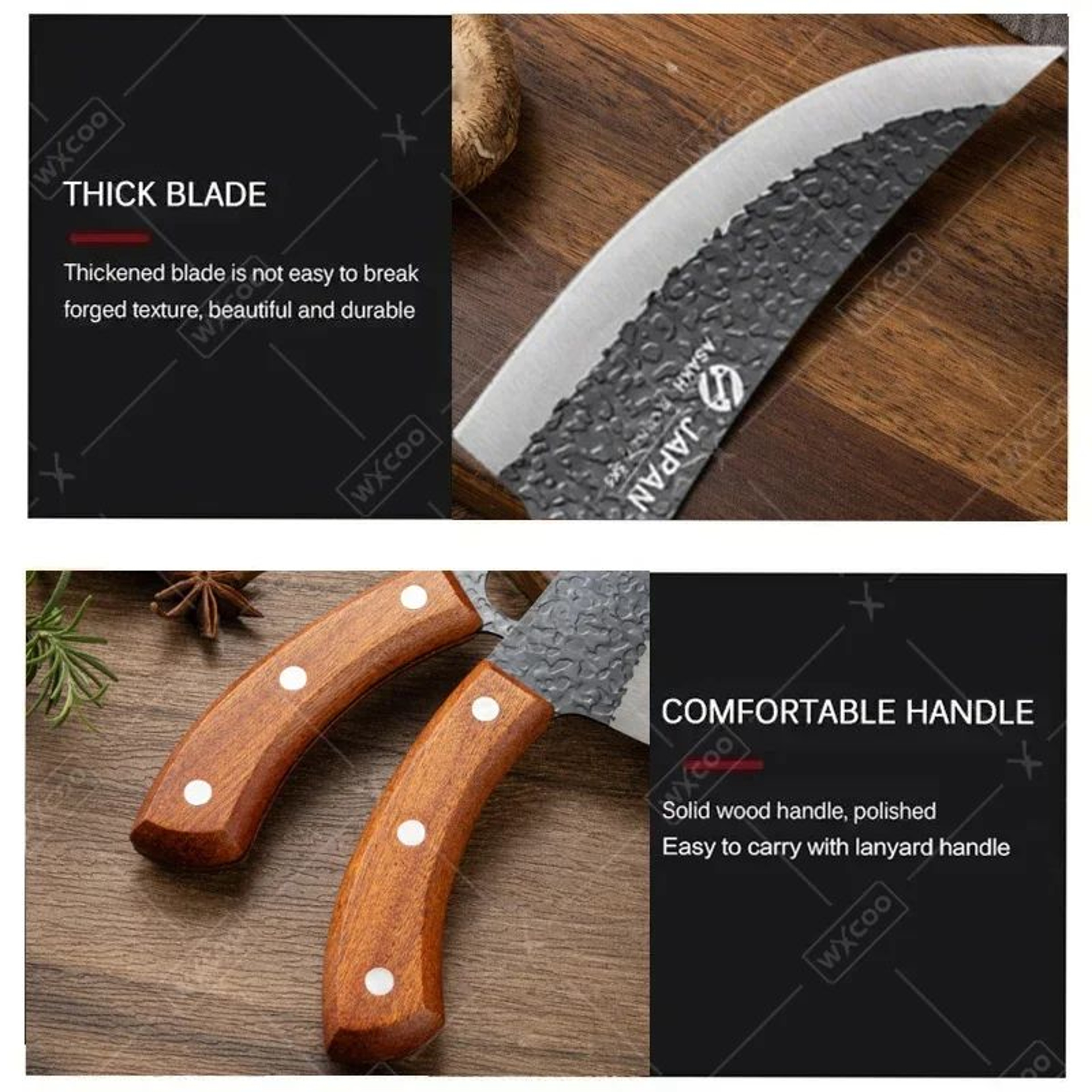 HandForged Butcher Knife  Japanese Kitchen Knife For Precision Boning  Meat Cutting 4