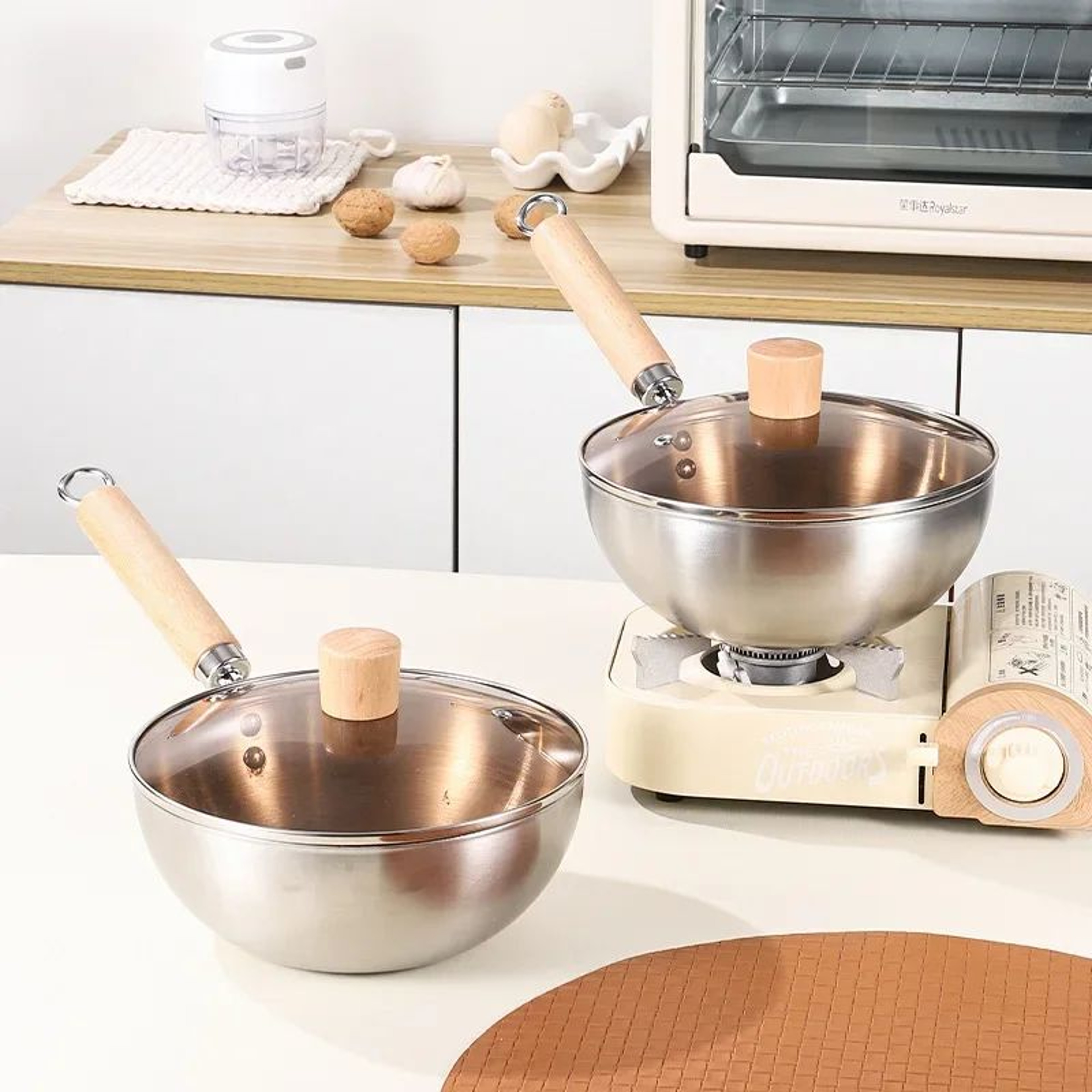 Stainless Steel Wok Pan  Small NonCoated Stir Fry Skillet For Induction  Gas Cooking 0