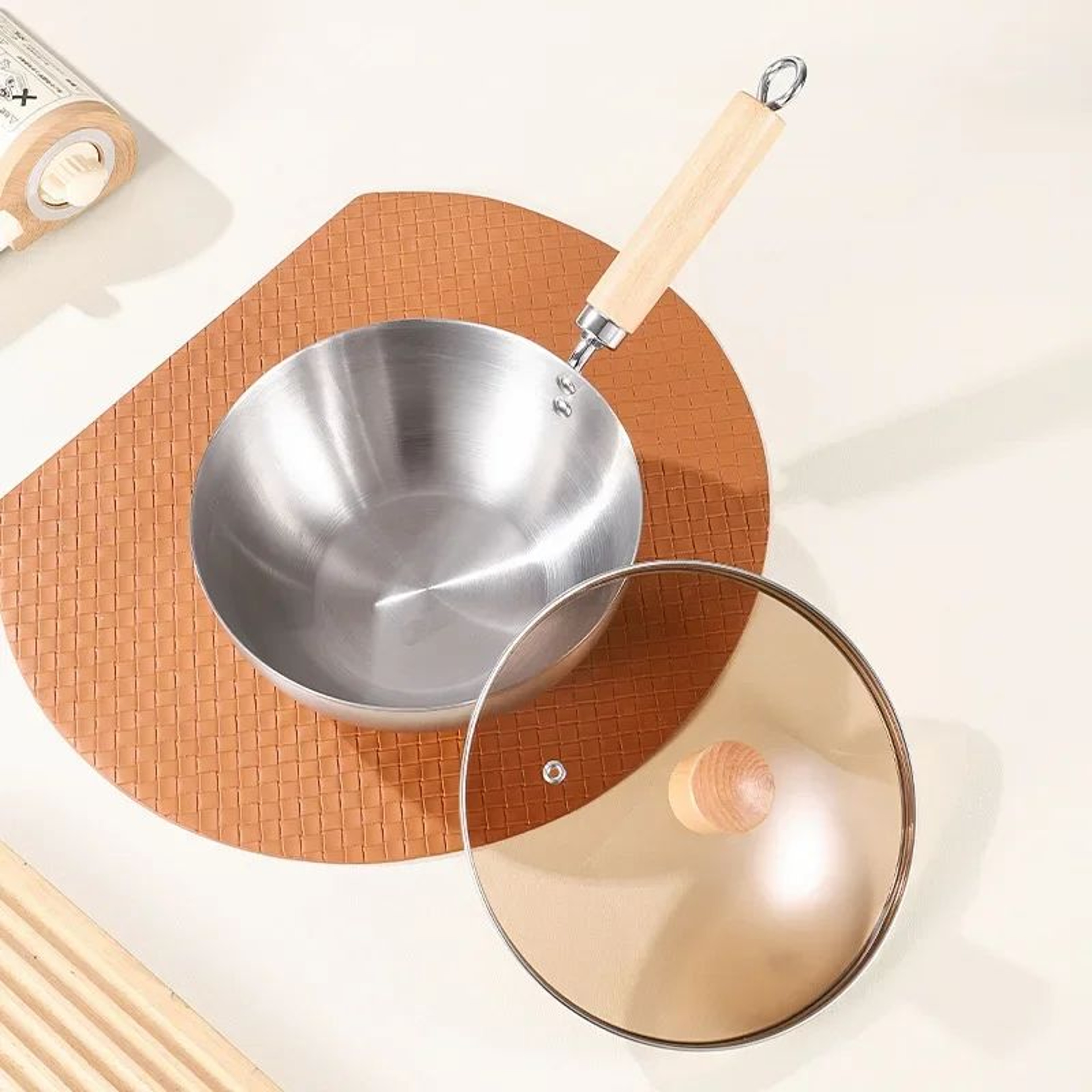 Stainless Steel Wok Pan  Small NonCoated Stir Fry Skillet For Induction  Gas Cooking 1