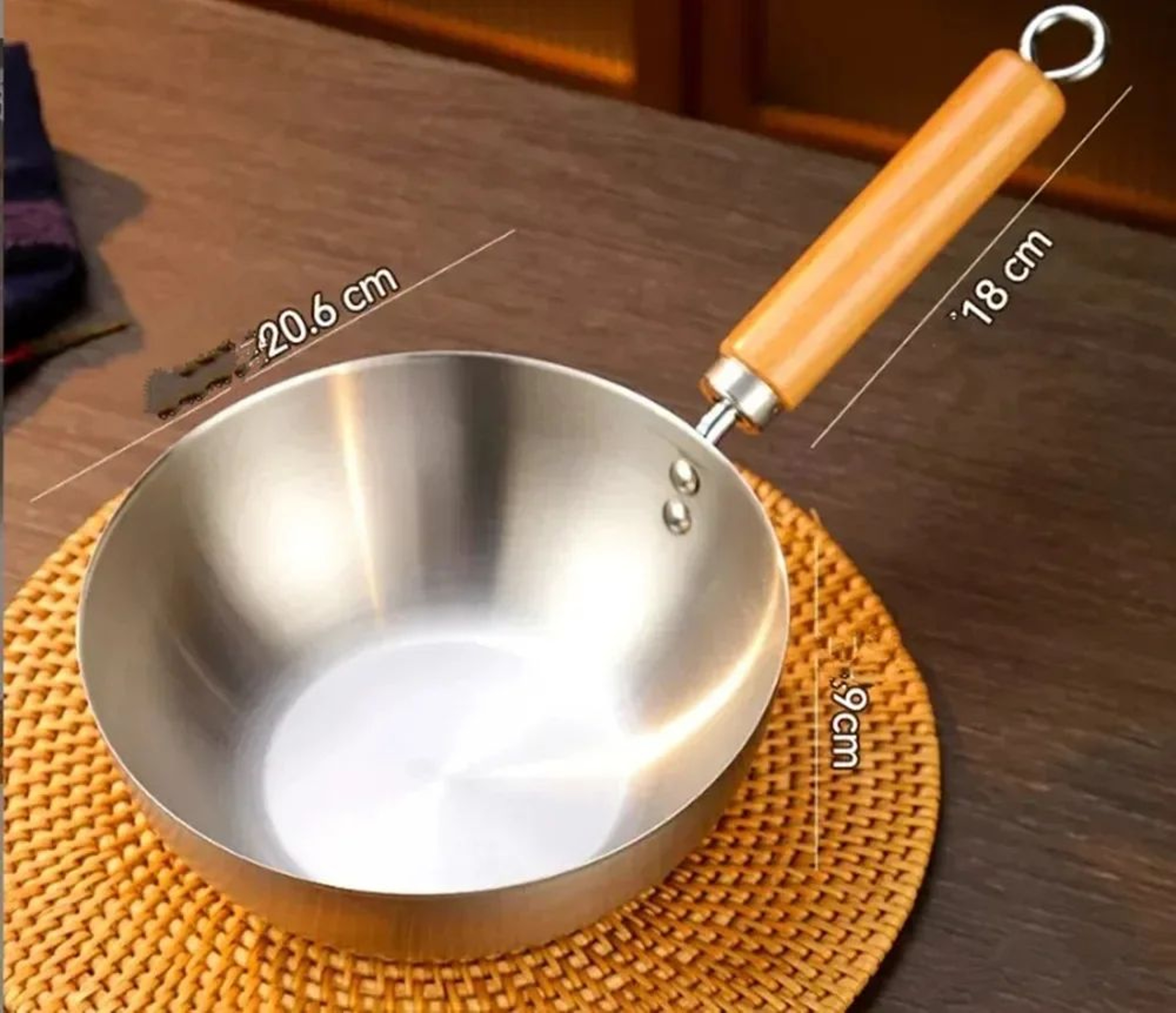 Stainless Steel Wok Pan  Small NonCoated Stir Fry Skillet For Induction  Gas Cooking 6
