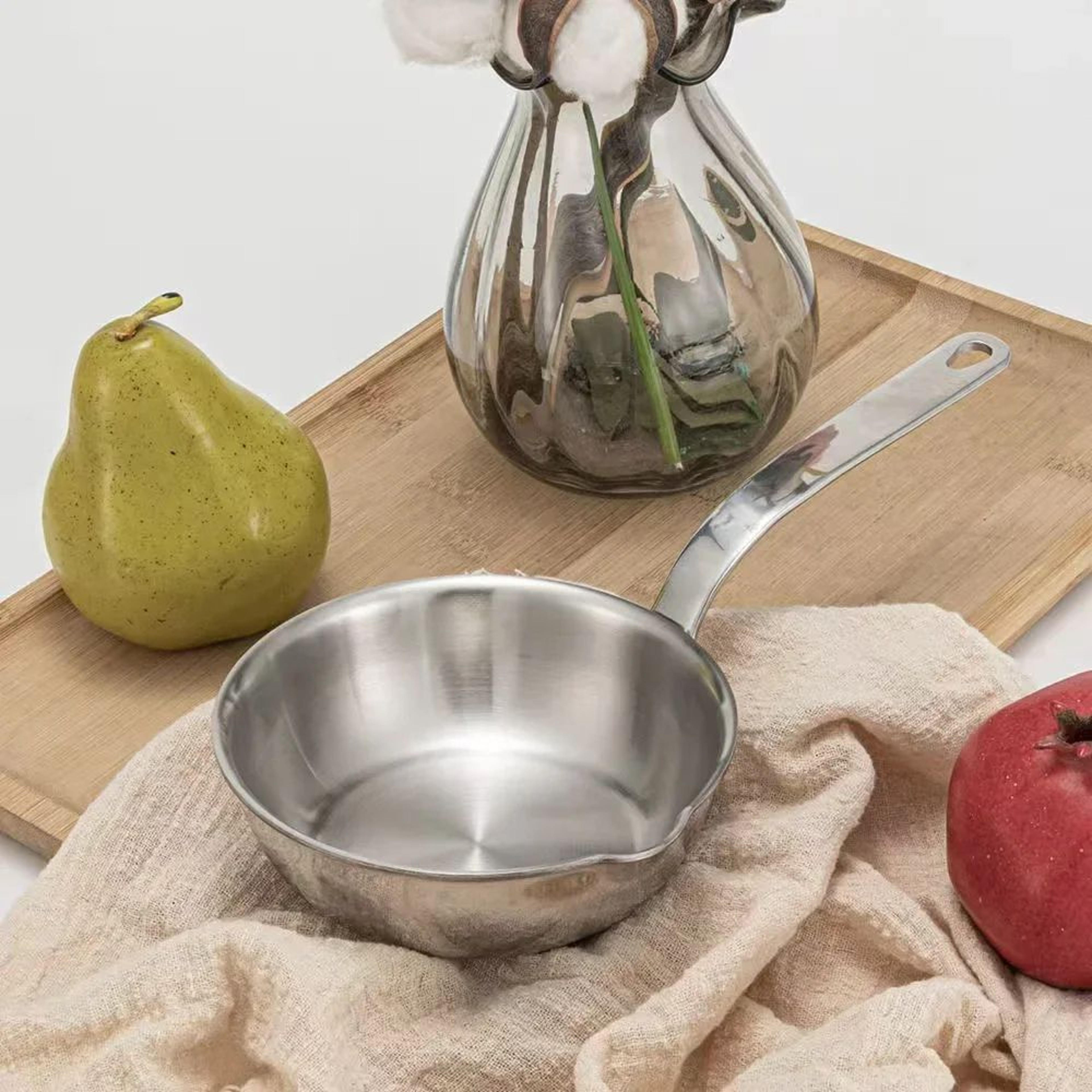 Compact Stainless Steel Mini Frying Pan  Saucepan For Eggs Milk  Sauces 1