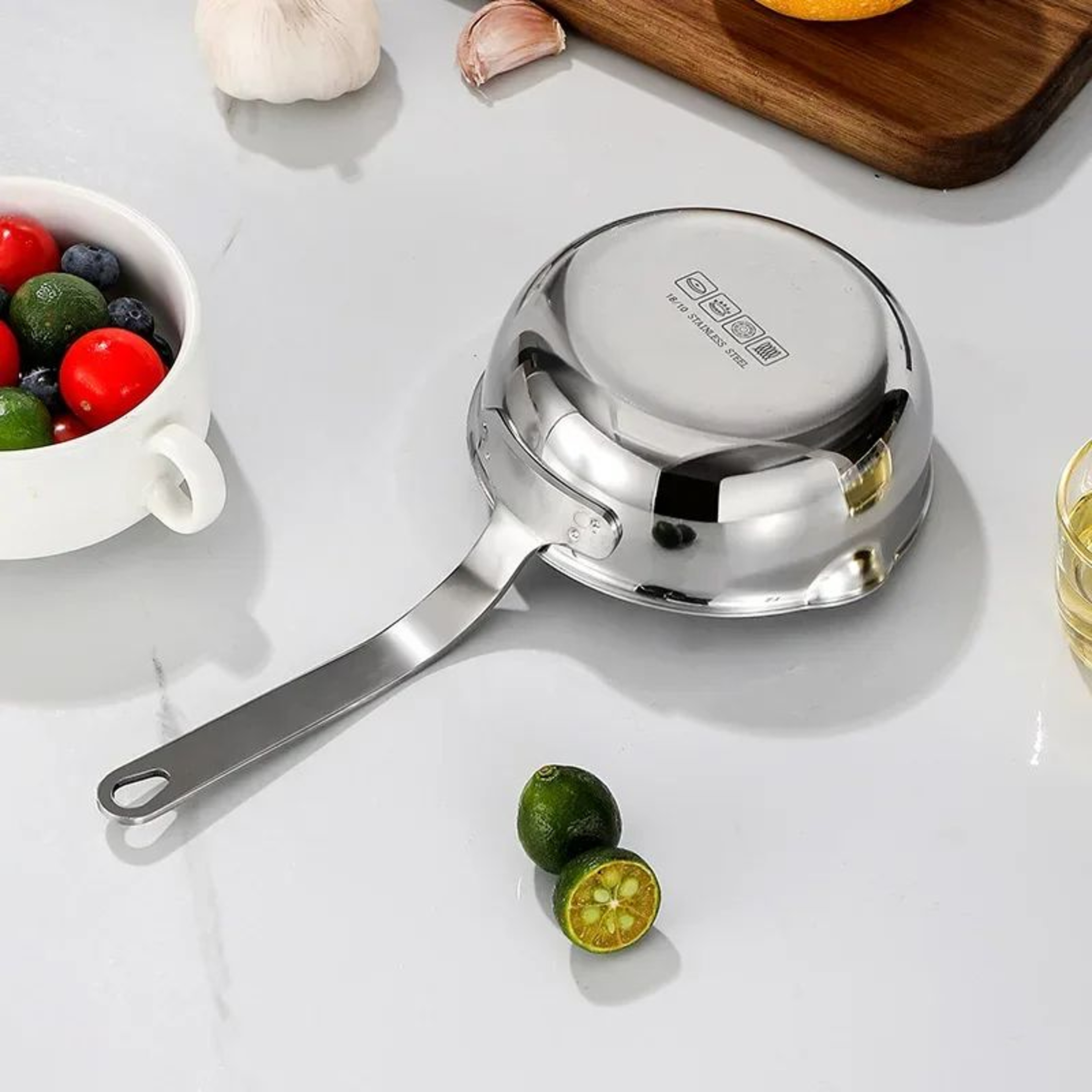 Compact Stainless Steel Mini Frying Pan  Saucepan For Eggs Milk  Sauces 4