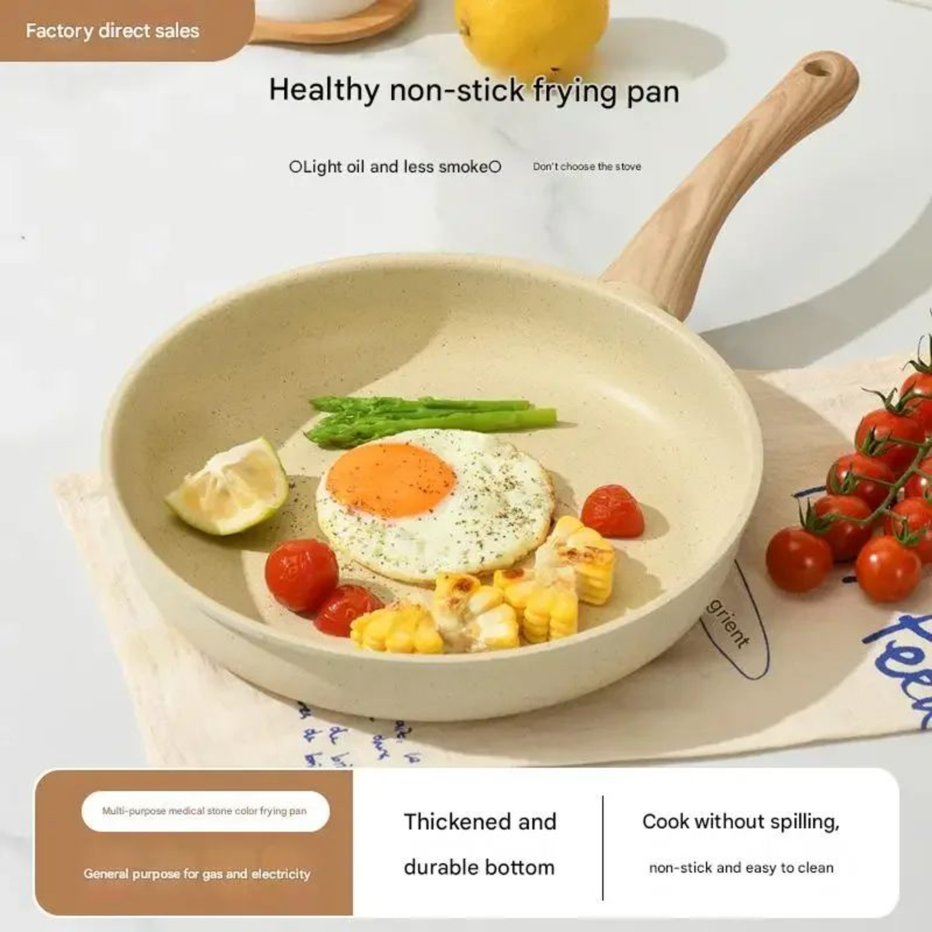 Premium Maifan Stone Nonstick Frying Pan  Induction Wok Pan 1