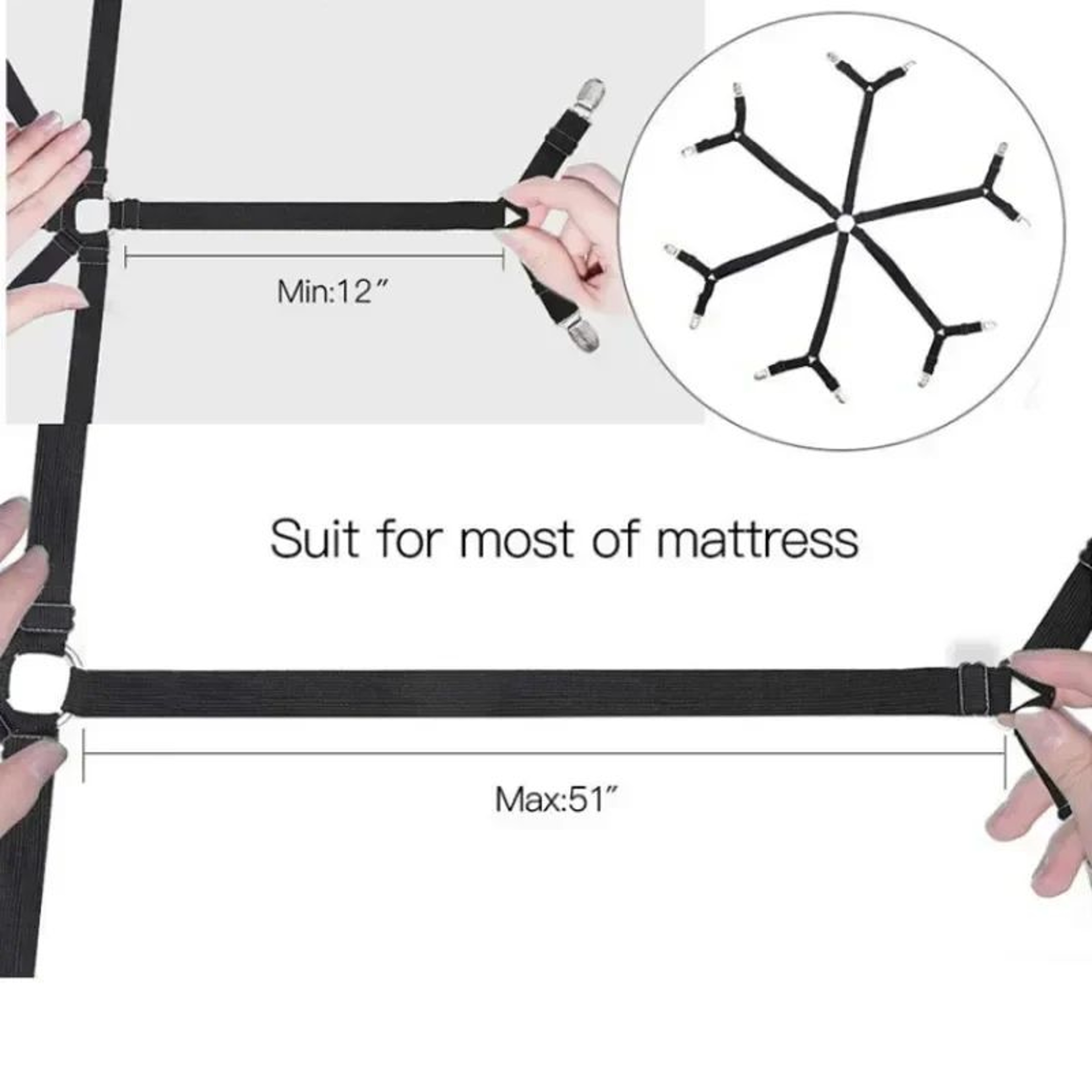 12-Clip Bed Sheet Clips Adjustable Sheet Fasteners for Bedding, Sofa Covers and Blankets – view 7