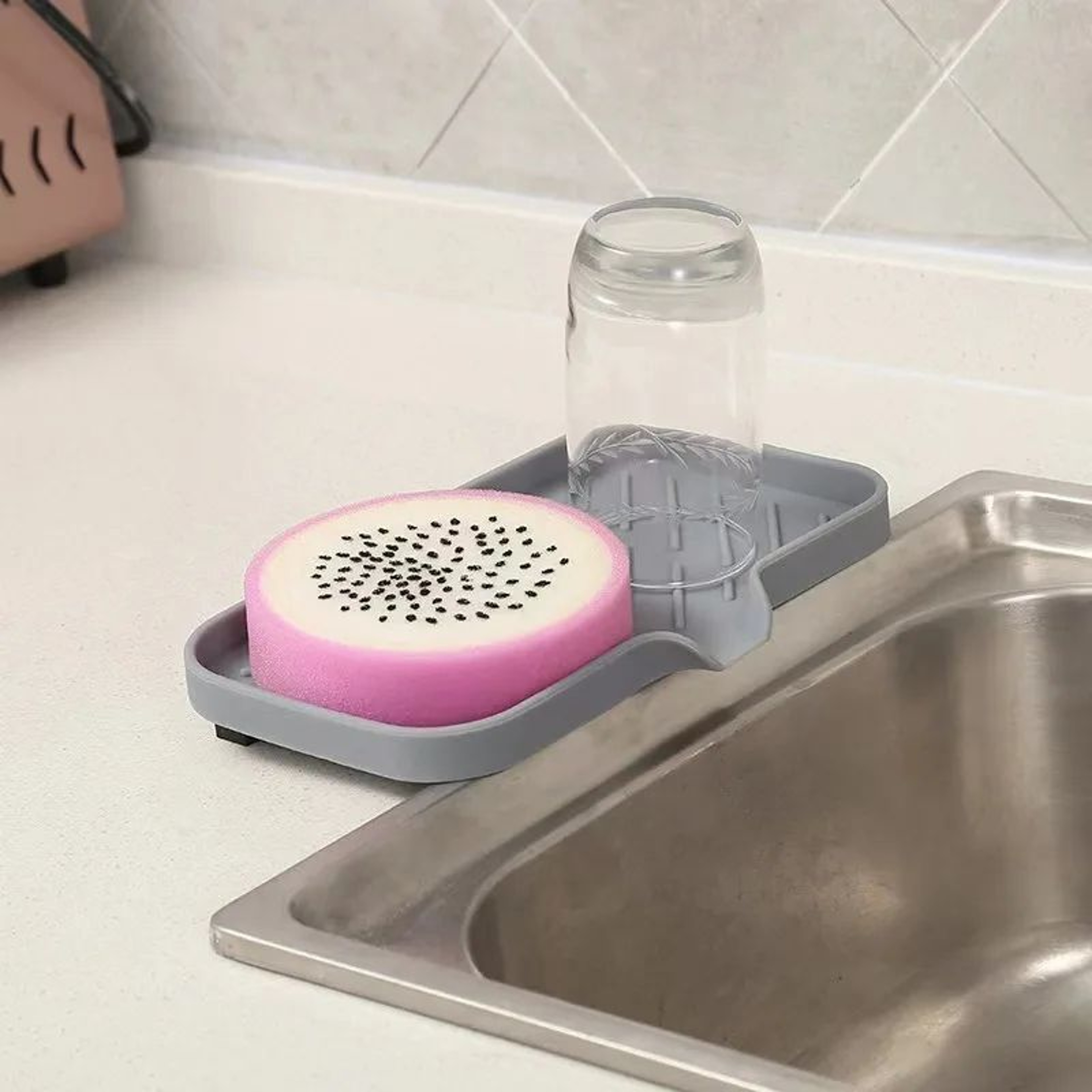 QuickDry Kitchen Sink Sponge Holder Caddy Organizer 4