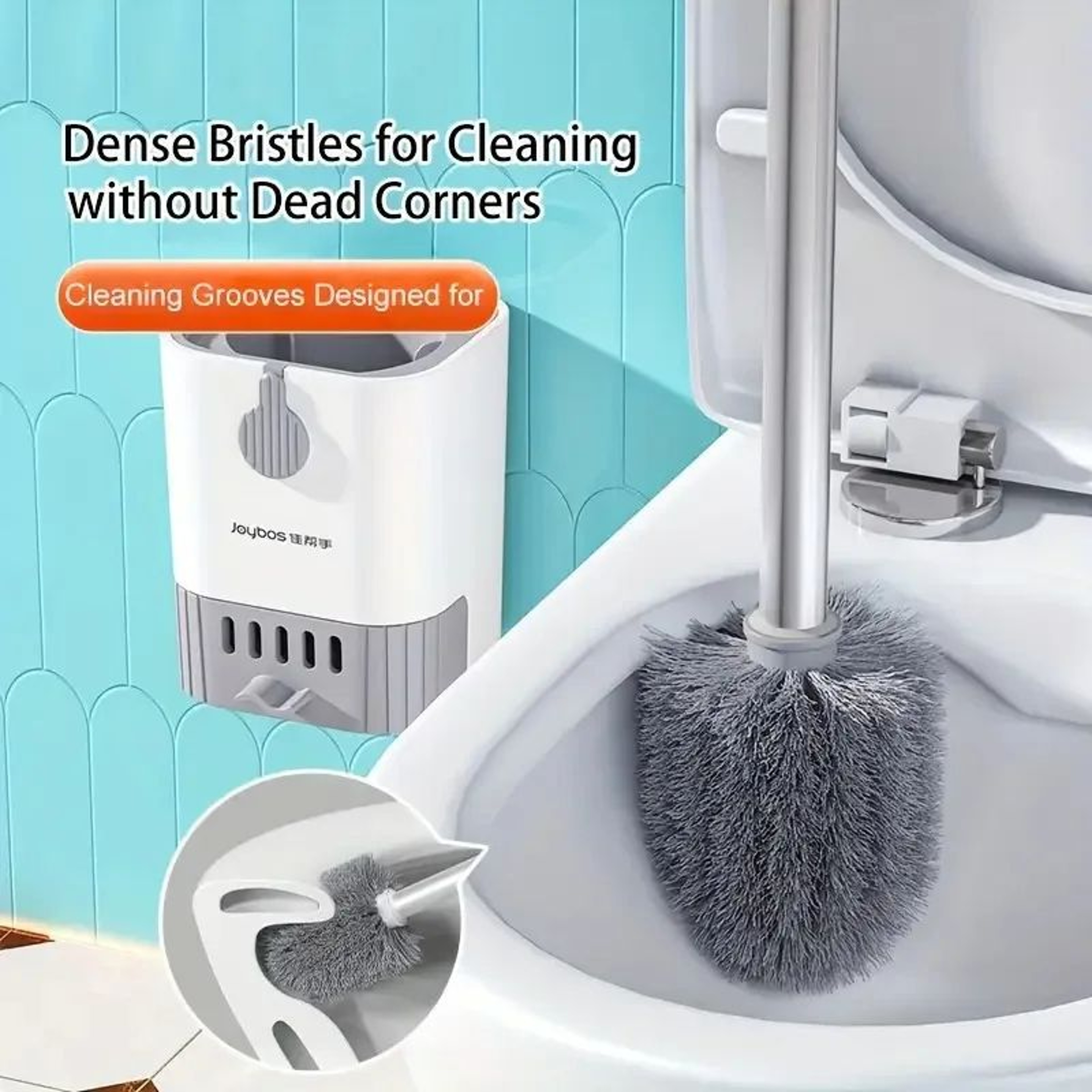FlexReach Angled Toilet Scrubber Brush For Under Rim Deep Cleaning 3