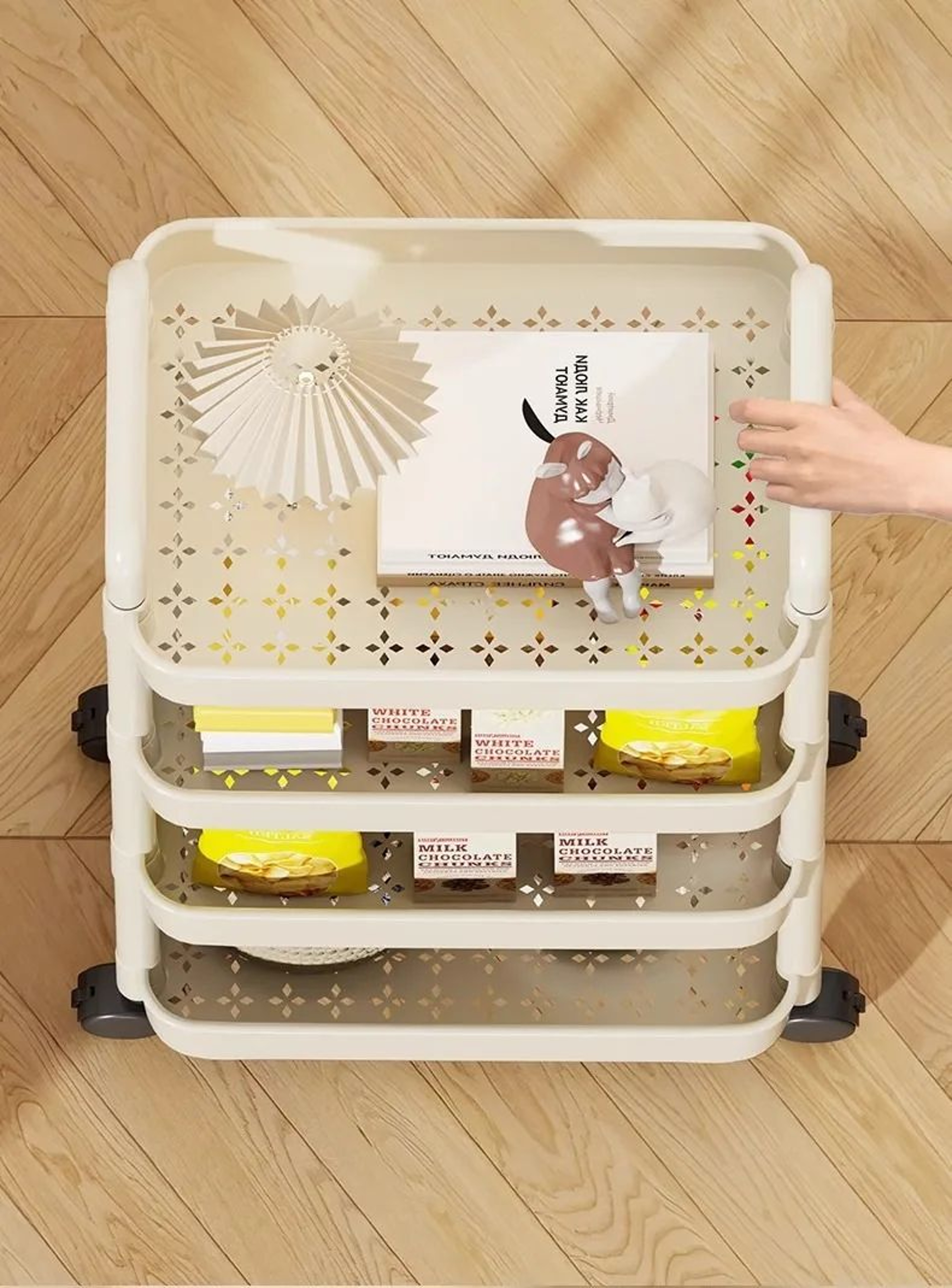 Rolling Storage Cart With Handle  MultiLayer Kitchen Storage Trolley Organizer 2