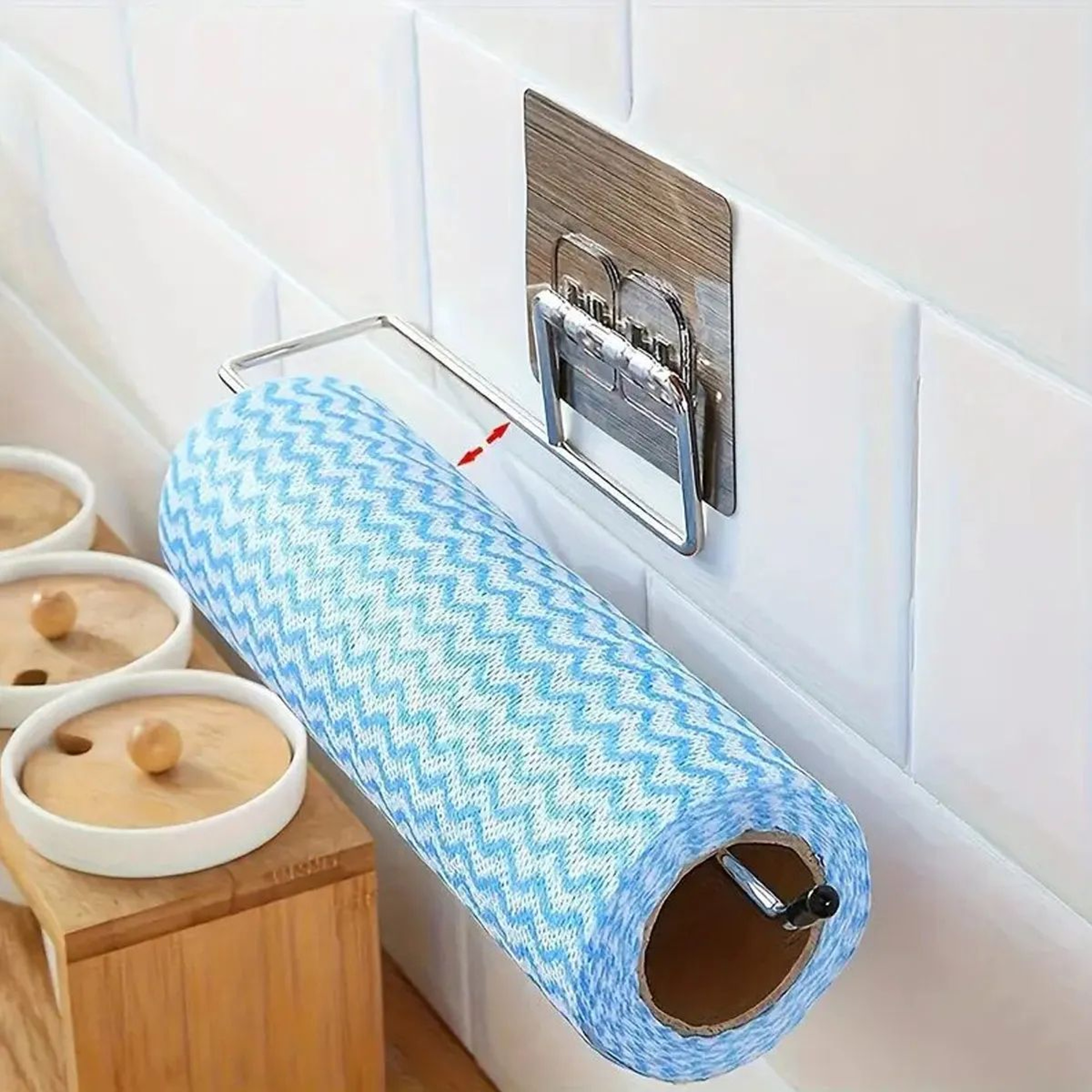 SpaceSaving Adhesive Toilet Paper Holder  Wall Mounted Organizer 1