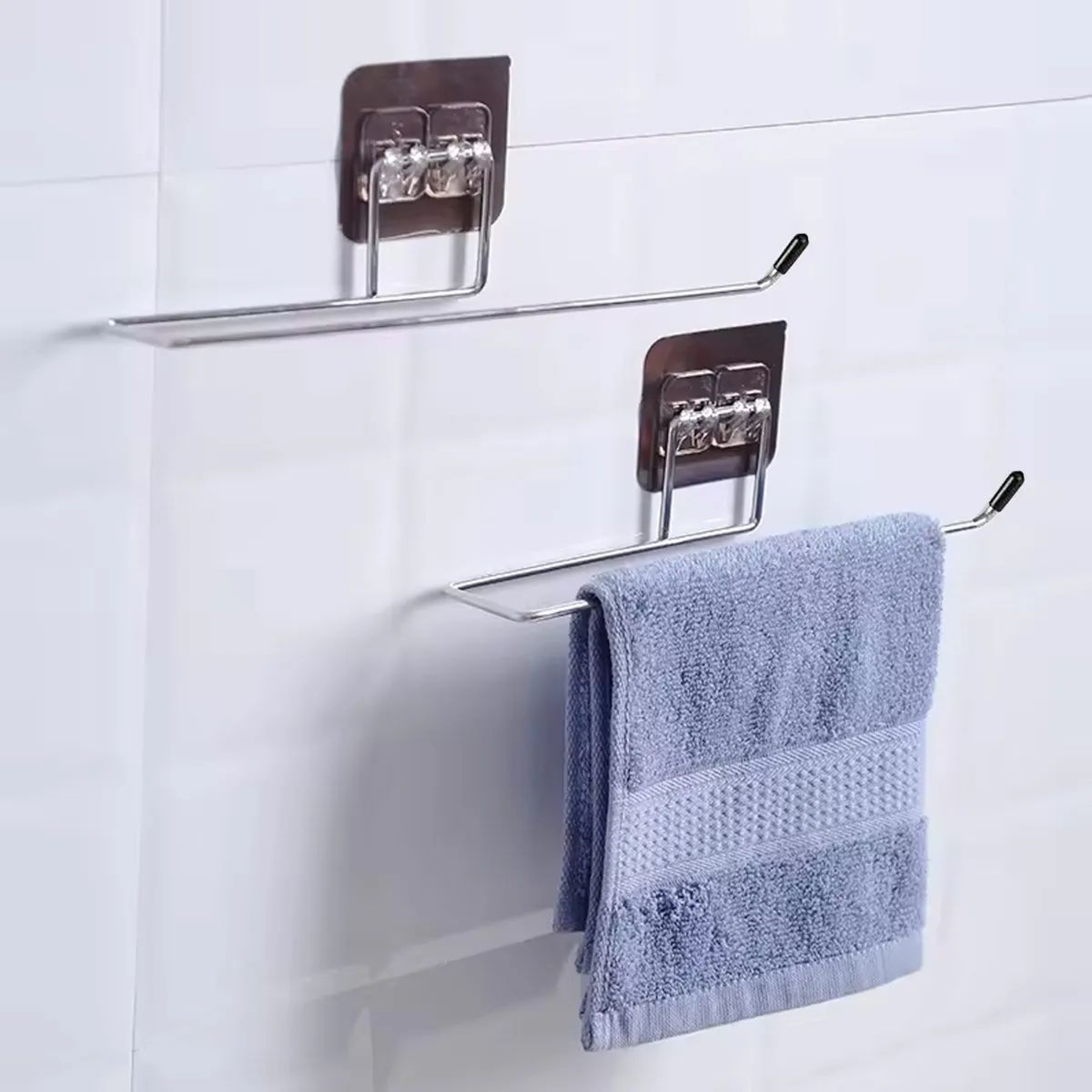 SpaceSaving Adhesive Toilet Paper Holder  Wall Mounted Organizer 3
