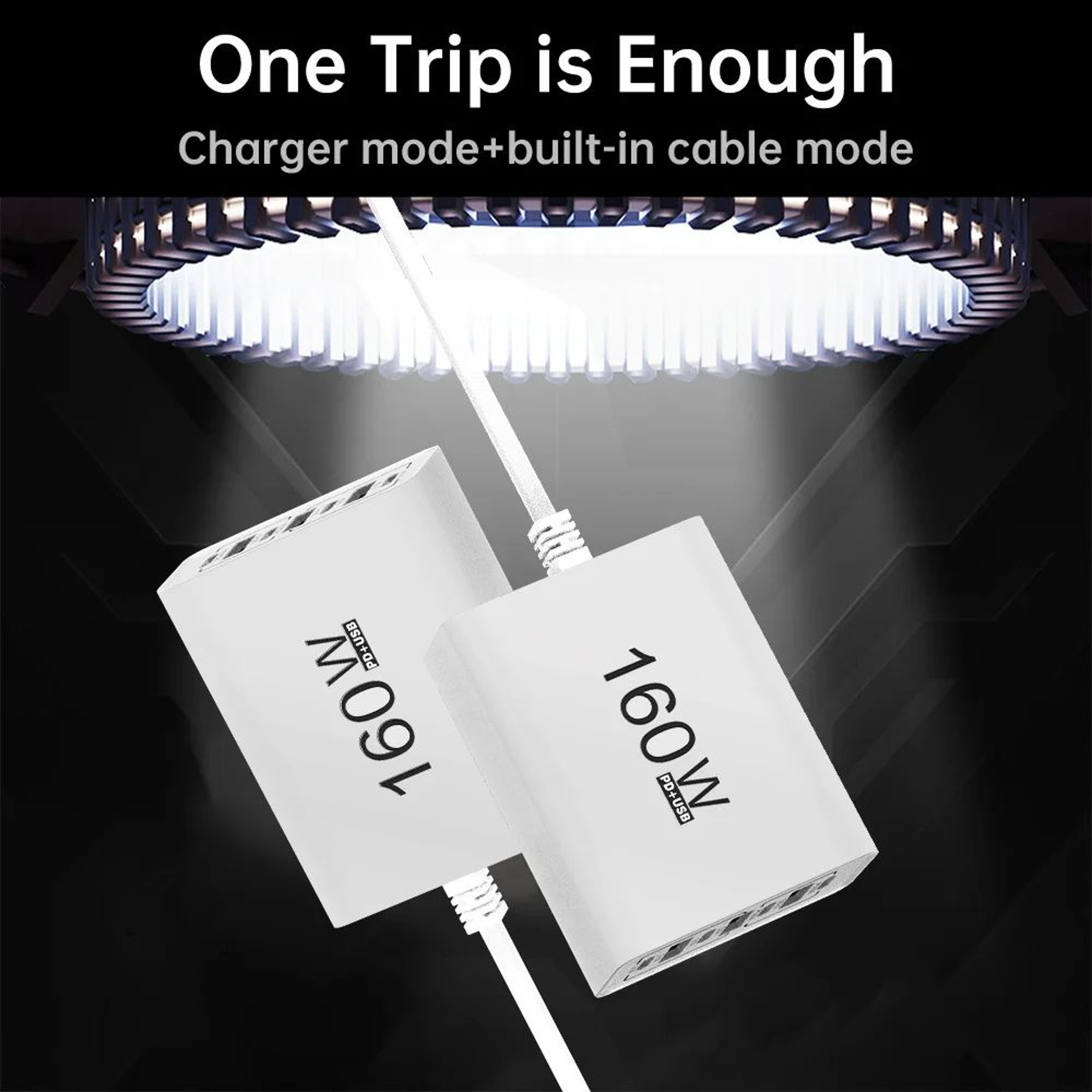 160W Multi Port USB Charger Fast Charging USB C Power Hub For Phones And Tablets 1