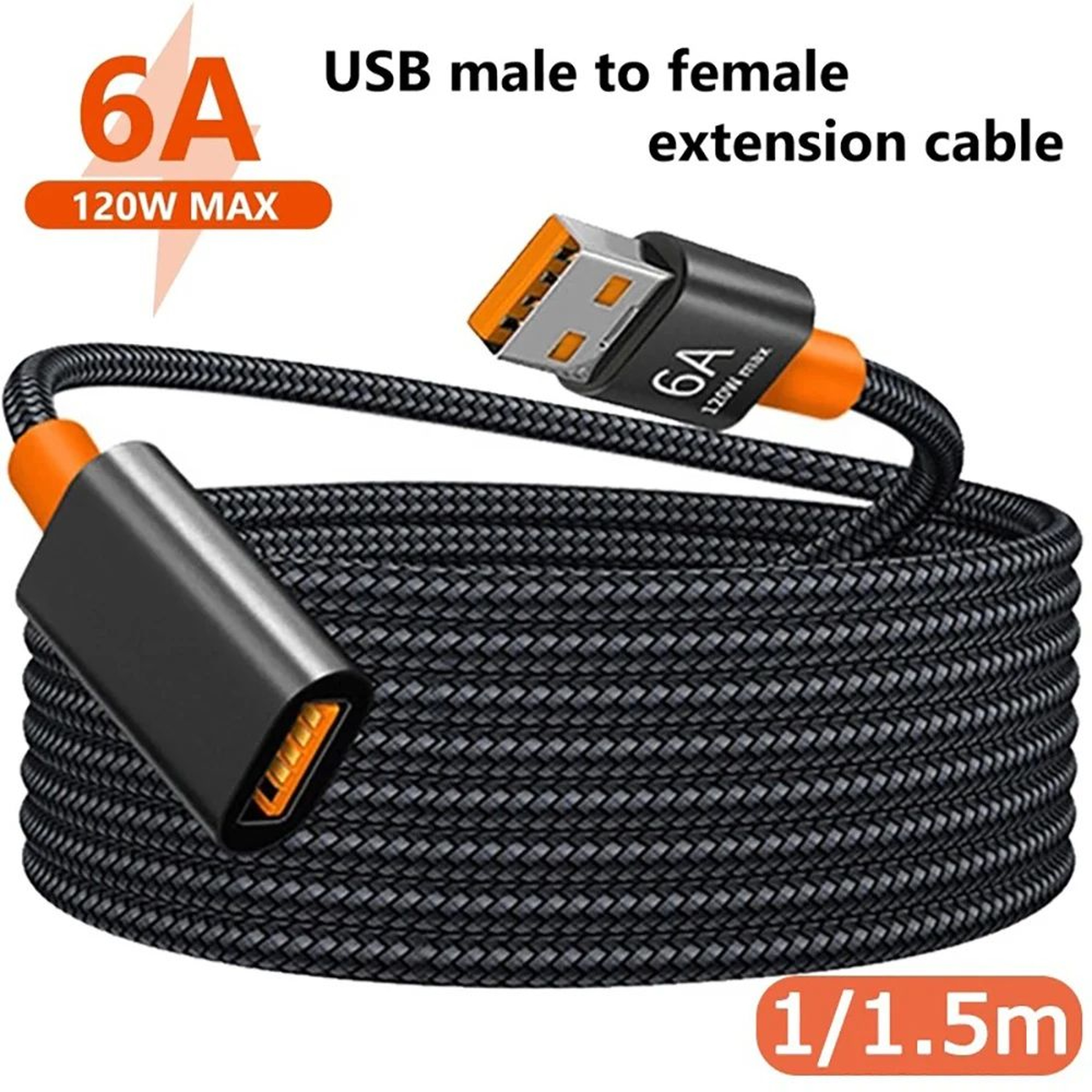 HighSpeed USB 30 Extension Cable  Durable Nylon Braided Male To Female USB Cable 0