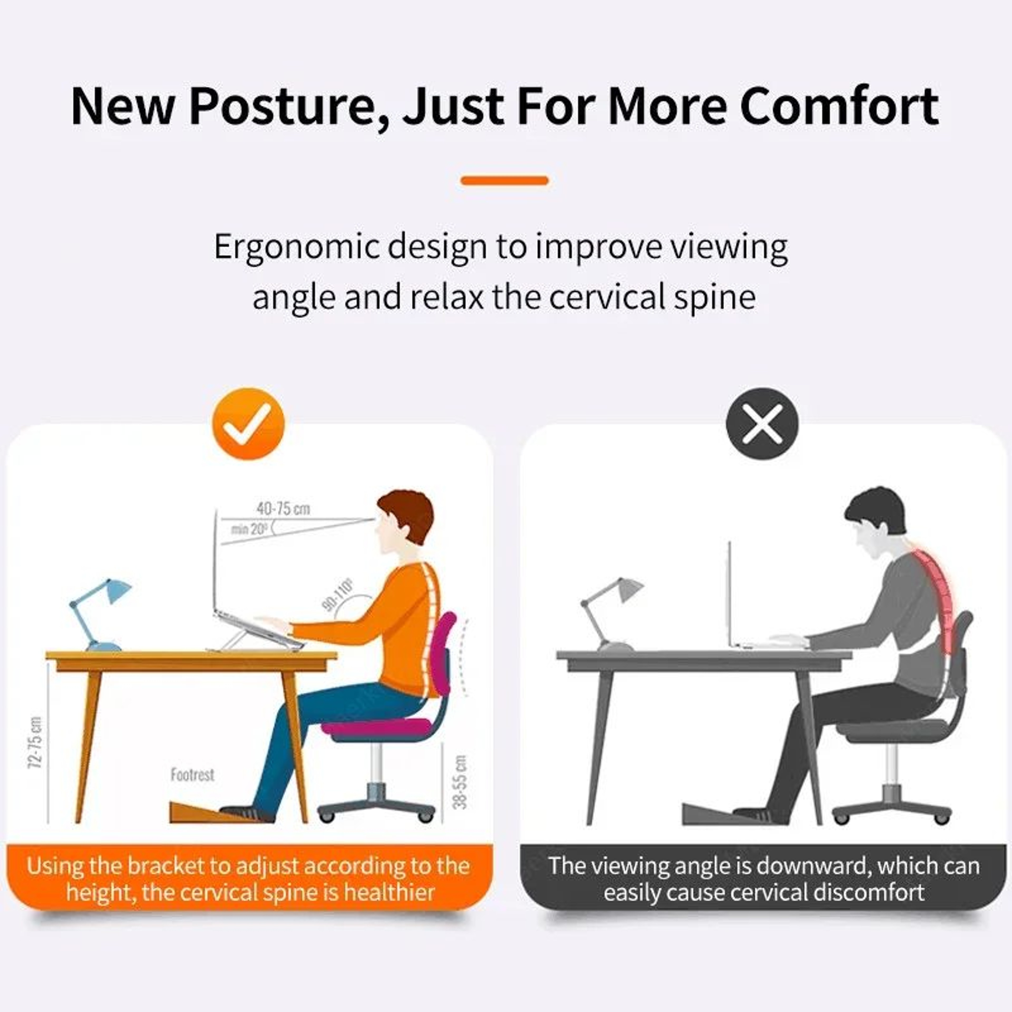 ErgoLift Adjustable Laptop Stand  Portable Foldable Ergonomic Laptop Riser 3