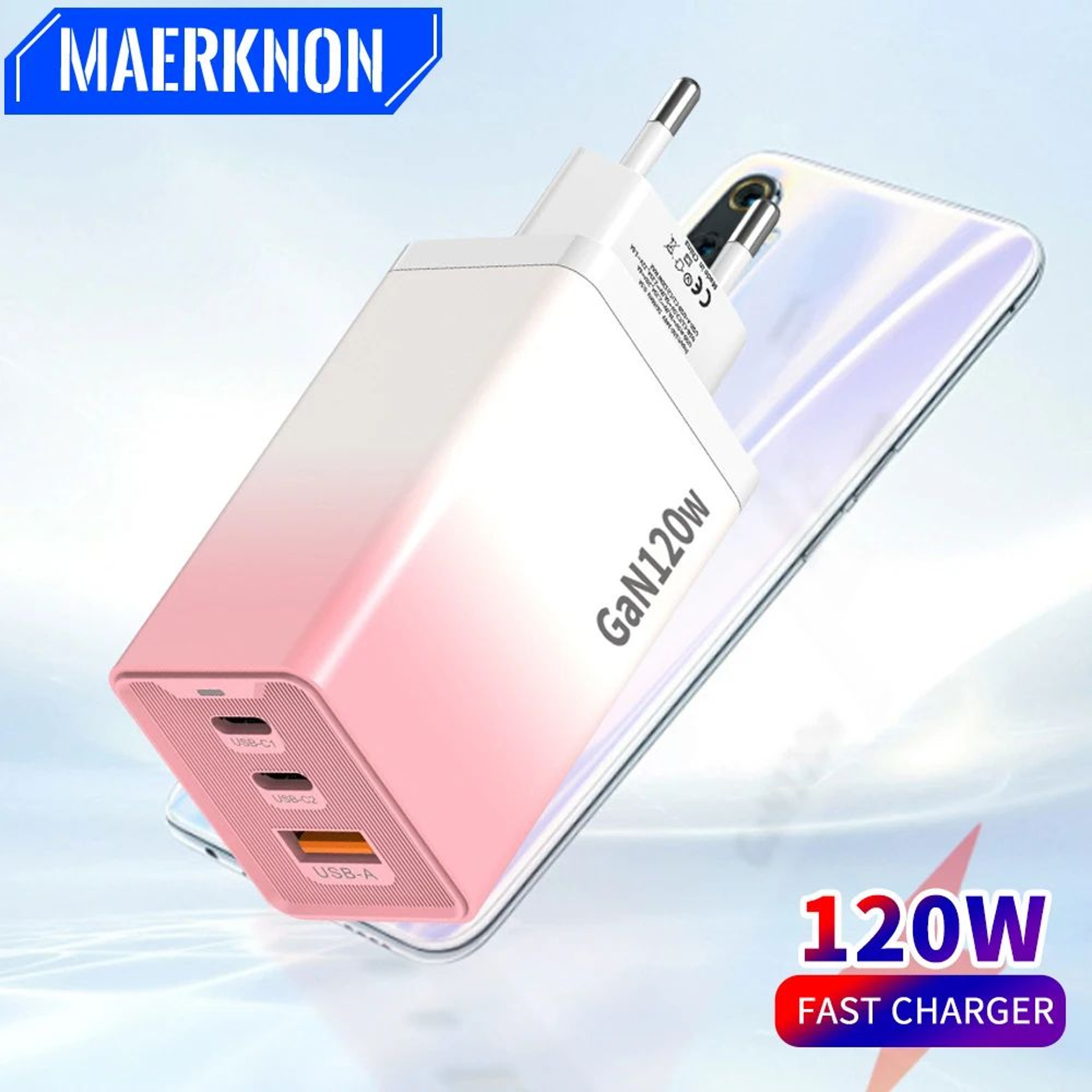 120W GaN MultiPort Fast Charger With USBC PD  Smart Power Distribution 0