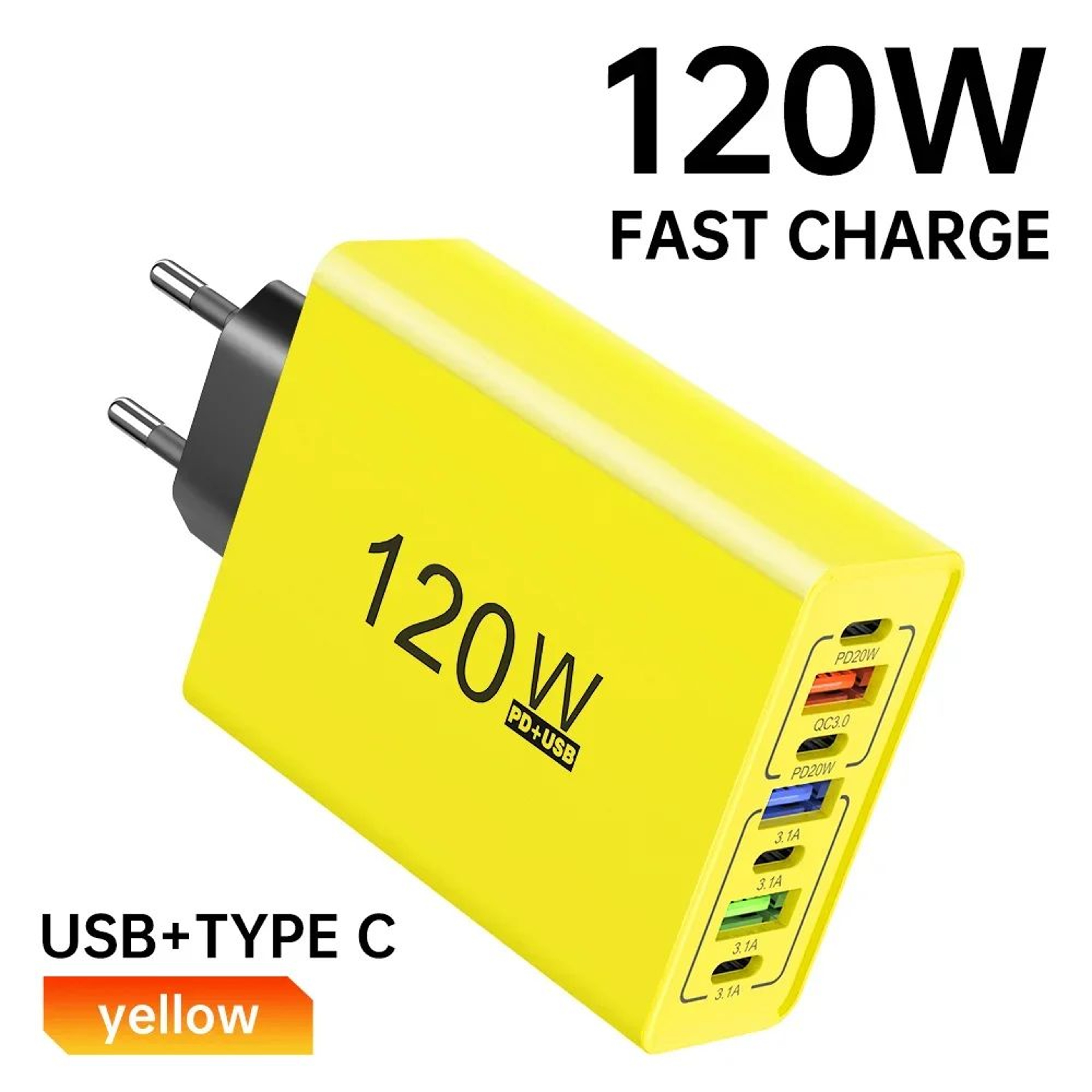 120W USB C Charger MultiPort Fast Charging Adapter For IPhone Samsung  More 9