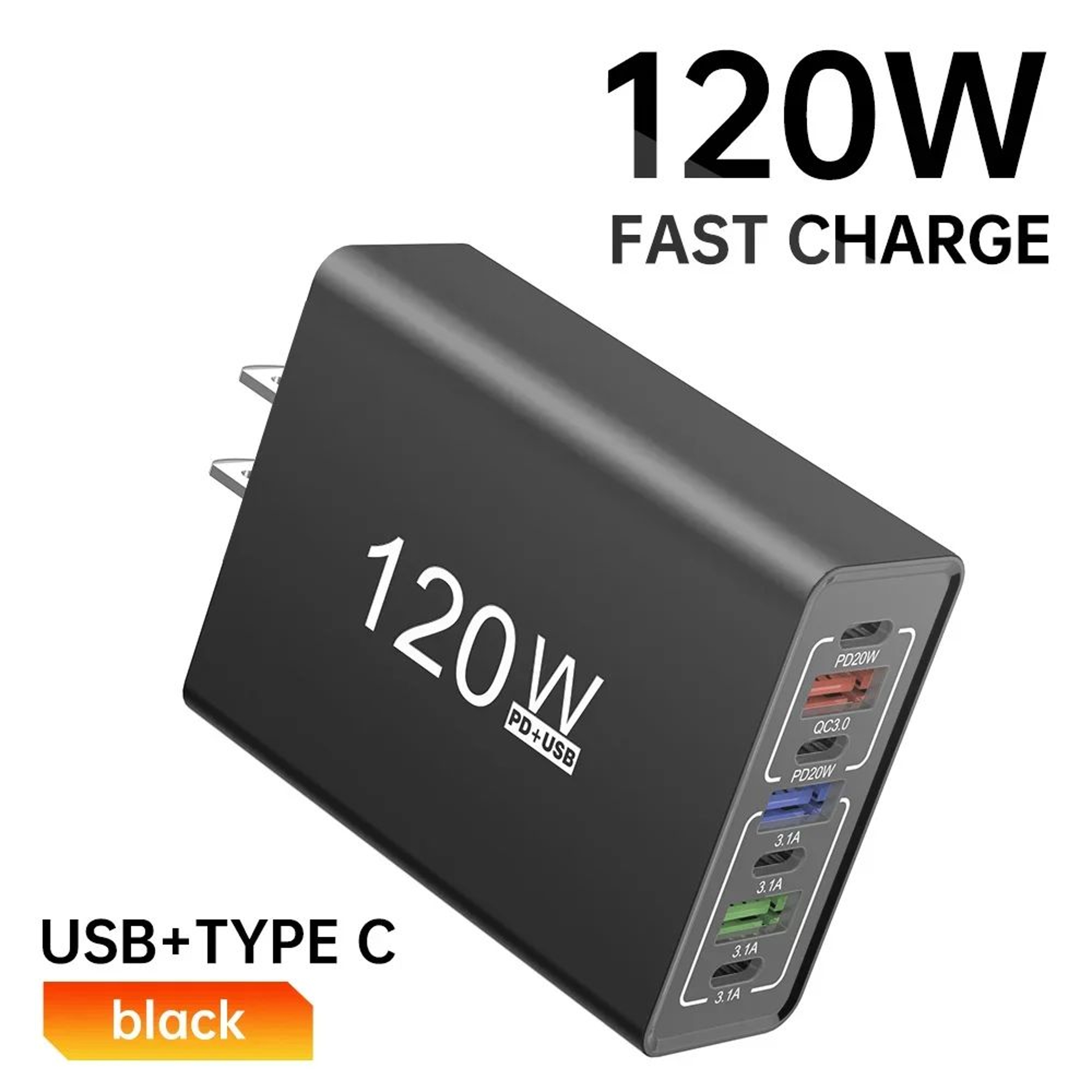 120W USB C Charger MultiPort Fast Charging Adapter For IPhone Samsung  More 11