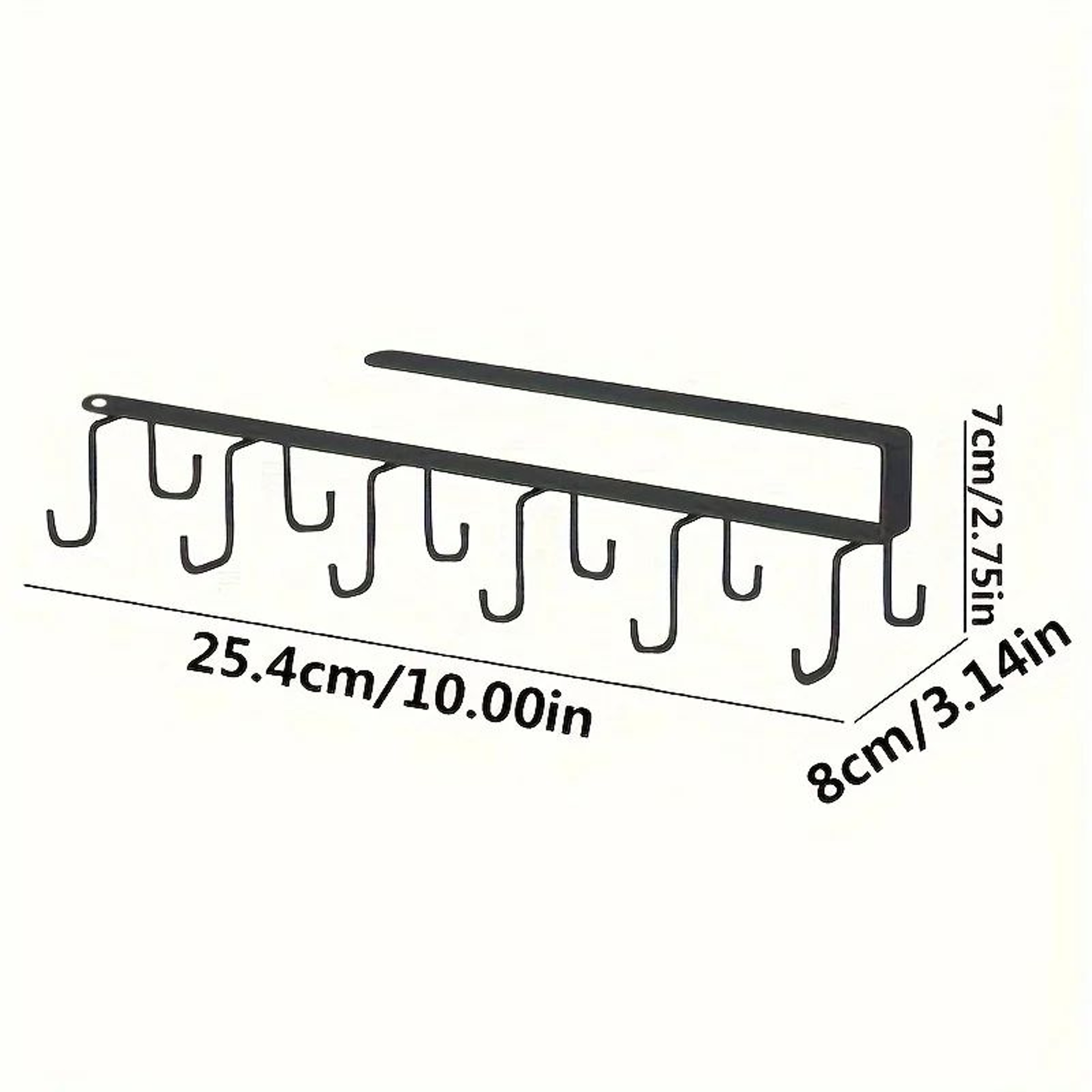 Double Row Adhesive Wall Hooks Kitchen Hanging Rack Organizer – view 7