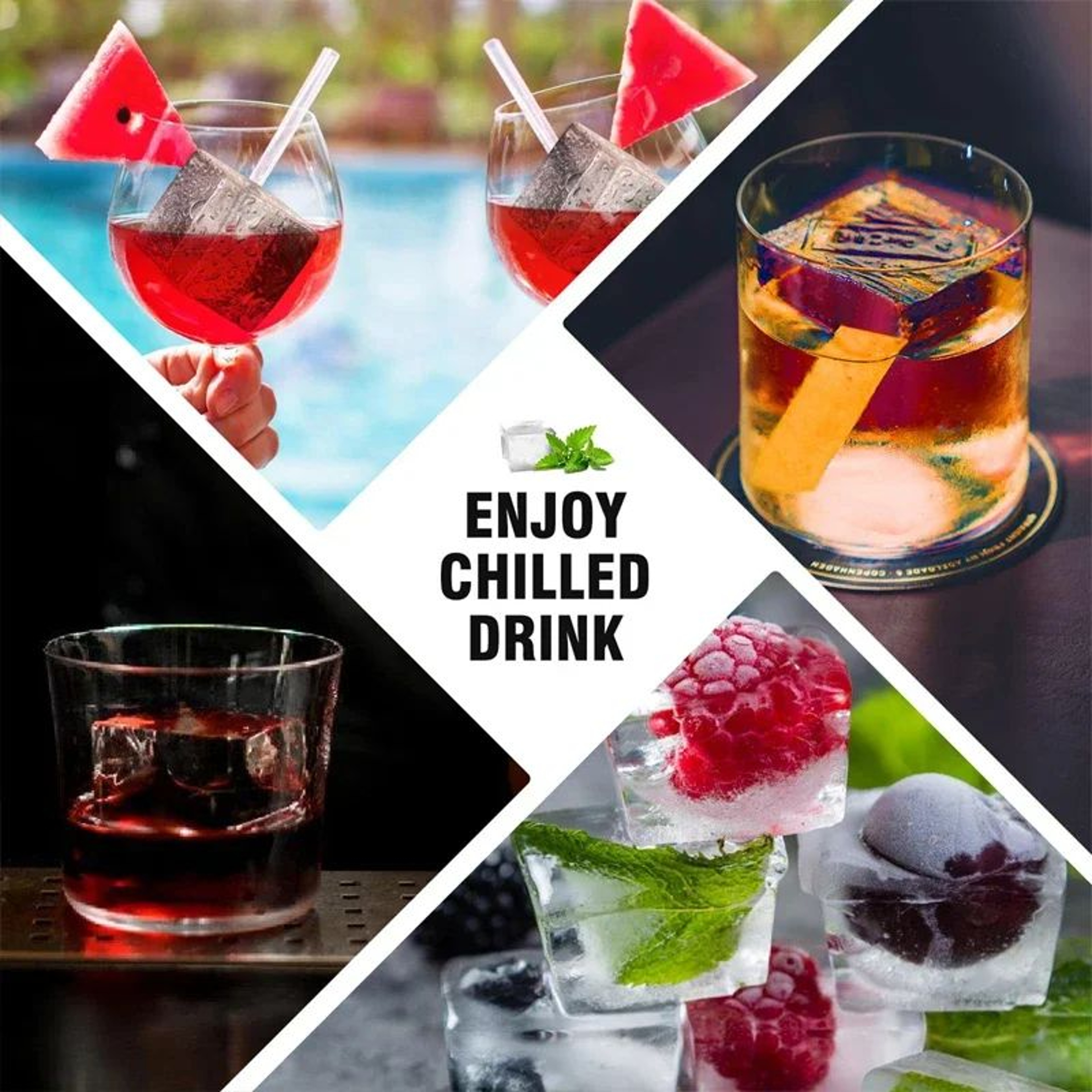 Premium 15Grid Silicone Ice Cube Mold  Large Ice Cube Tray For Whiskey  Cocktails 0