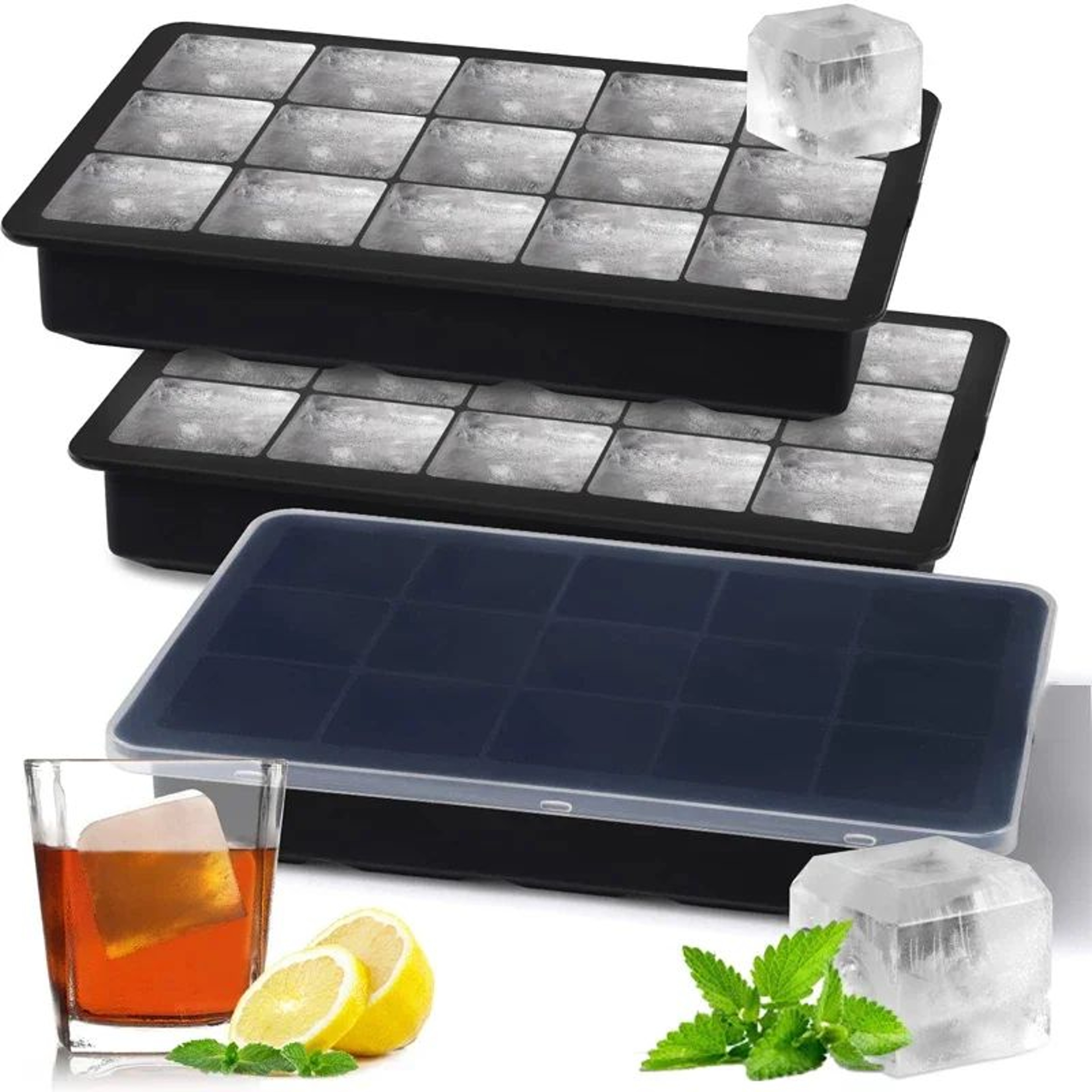 Premium 15Grid Silicone Ice Cube Mold  Large Ice Cube Tray For Whiskey  Cocktails 1