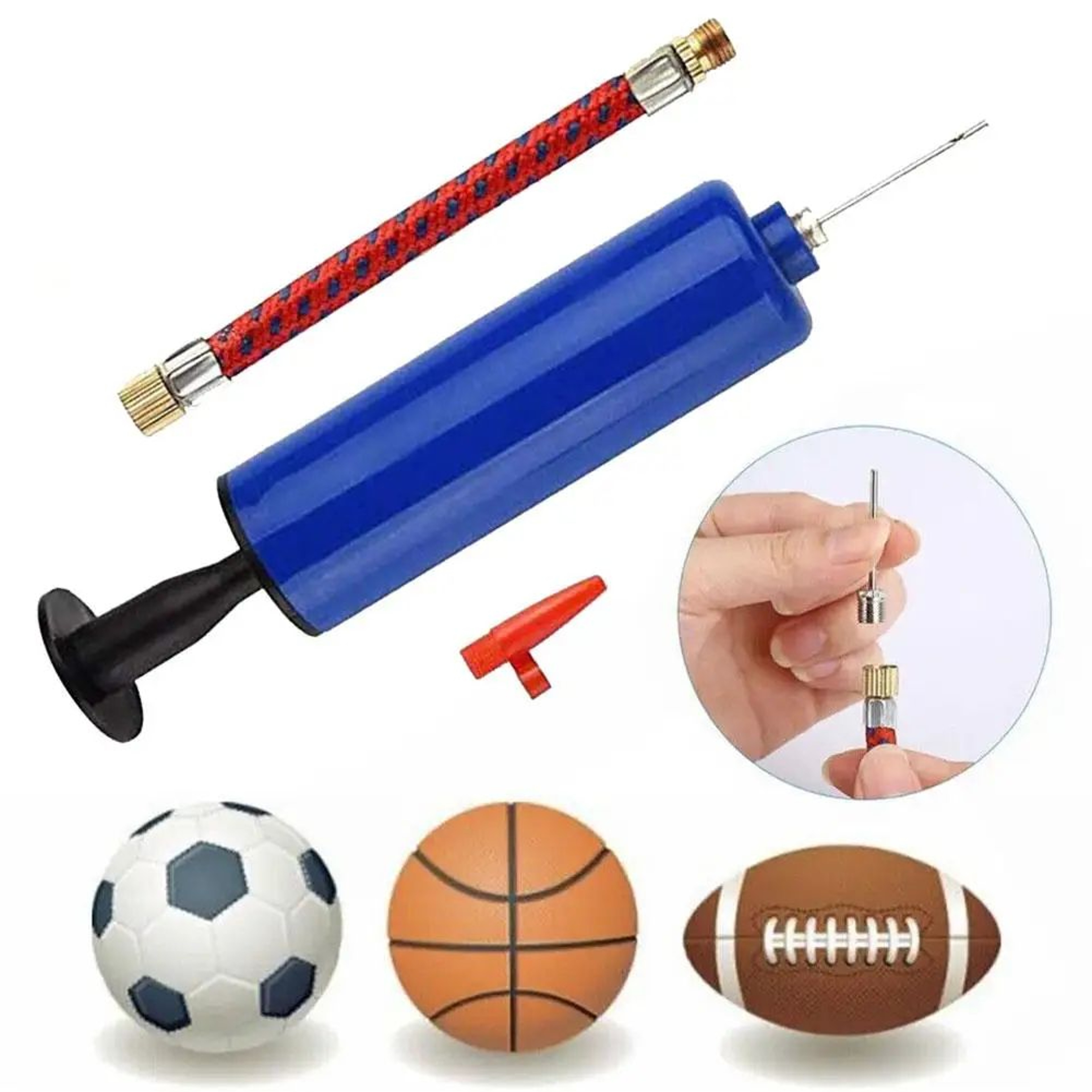 Portable Ball Pump With Flexible Hose  Quick Inflate Basketball Pump For All Sports 2