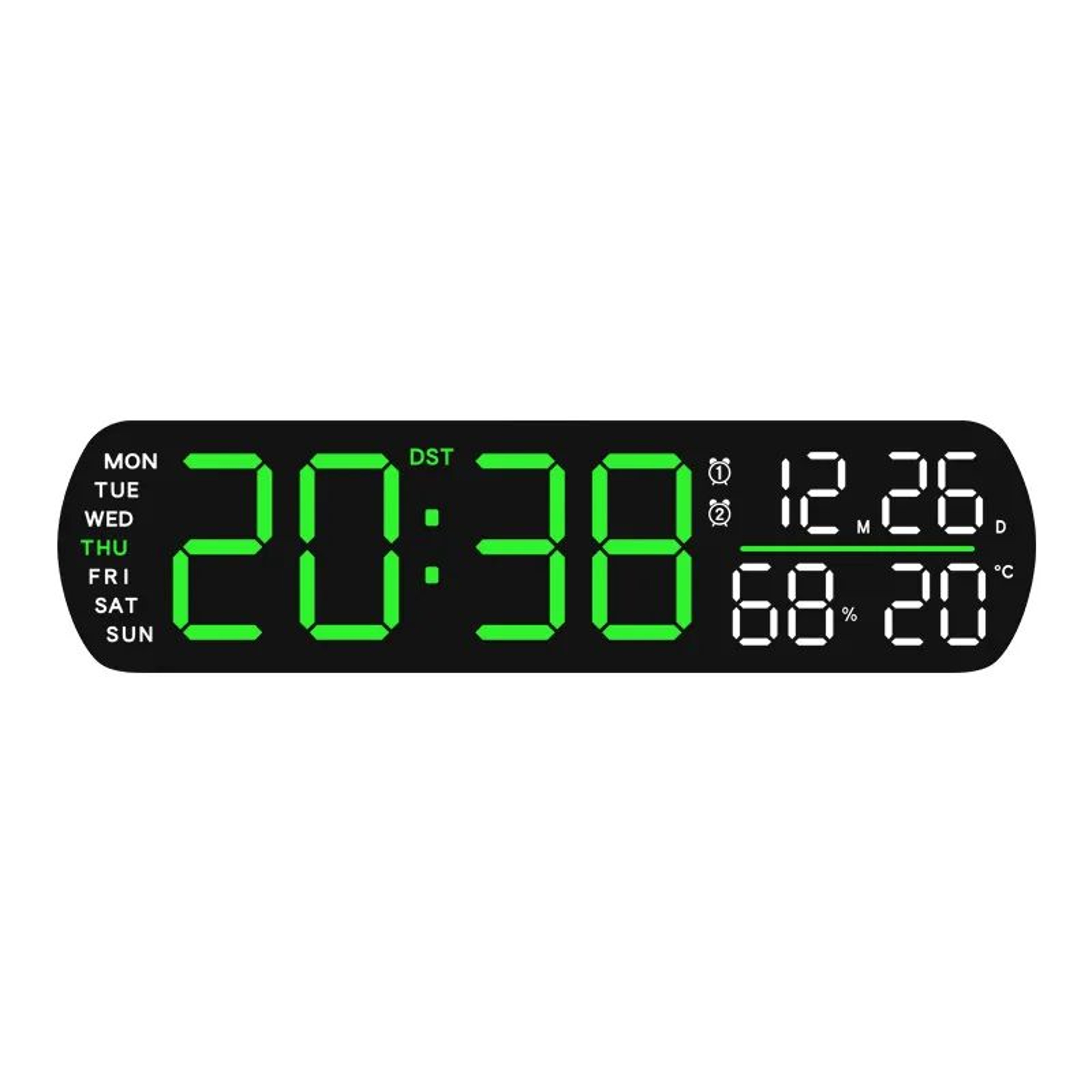 Smart LED Digital Alarm Clock With Temperature  Humidity Display 10