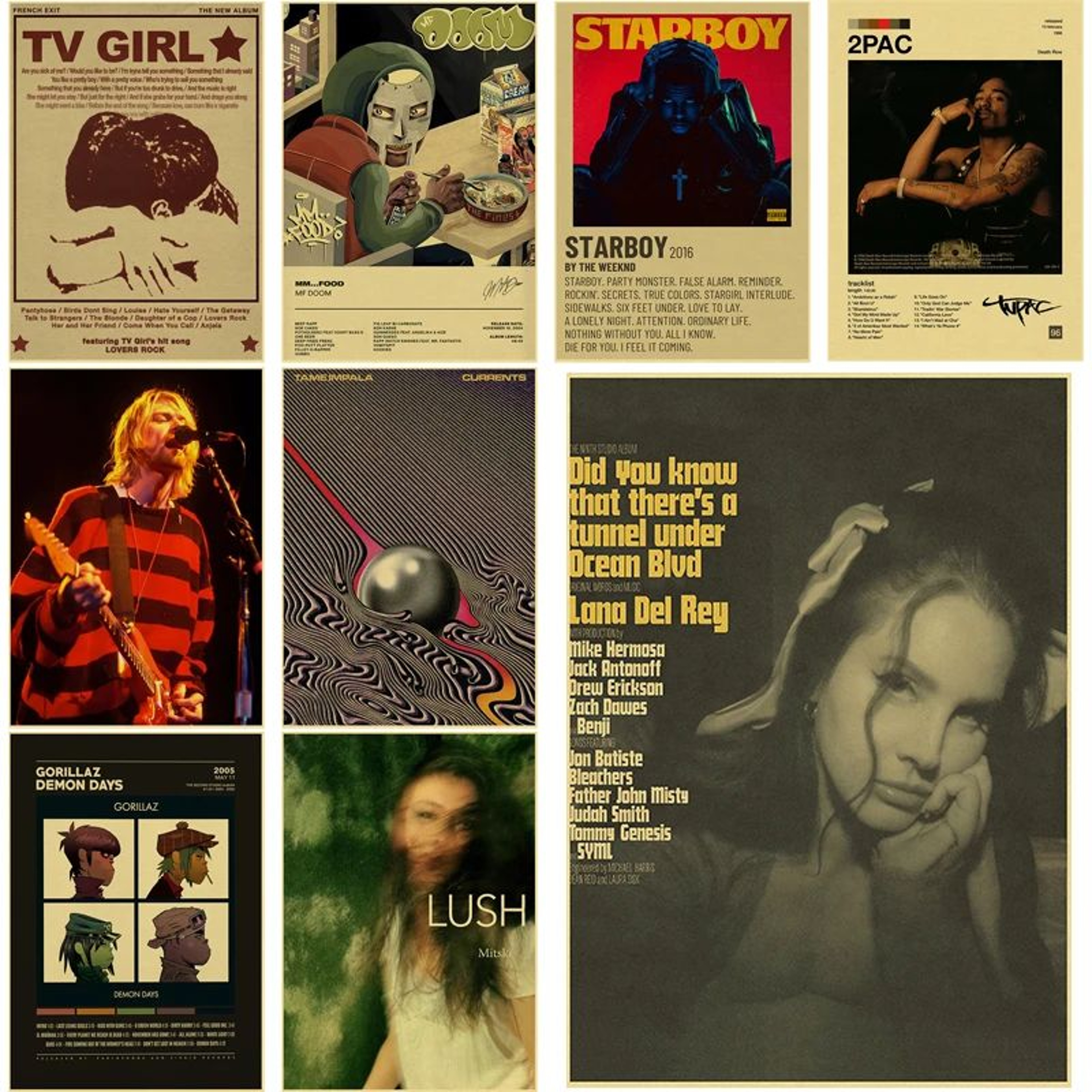 Retro Indie Music Poster Set  Aesthetic Album Wall Art Prints For Bedroom  Studio Decor 0