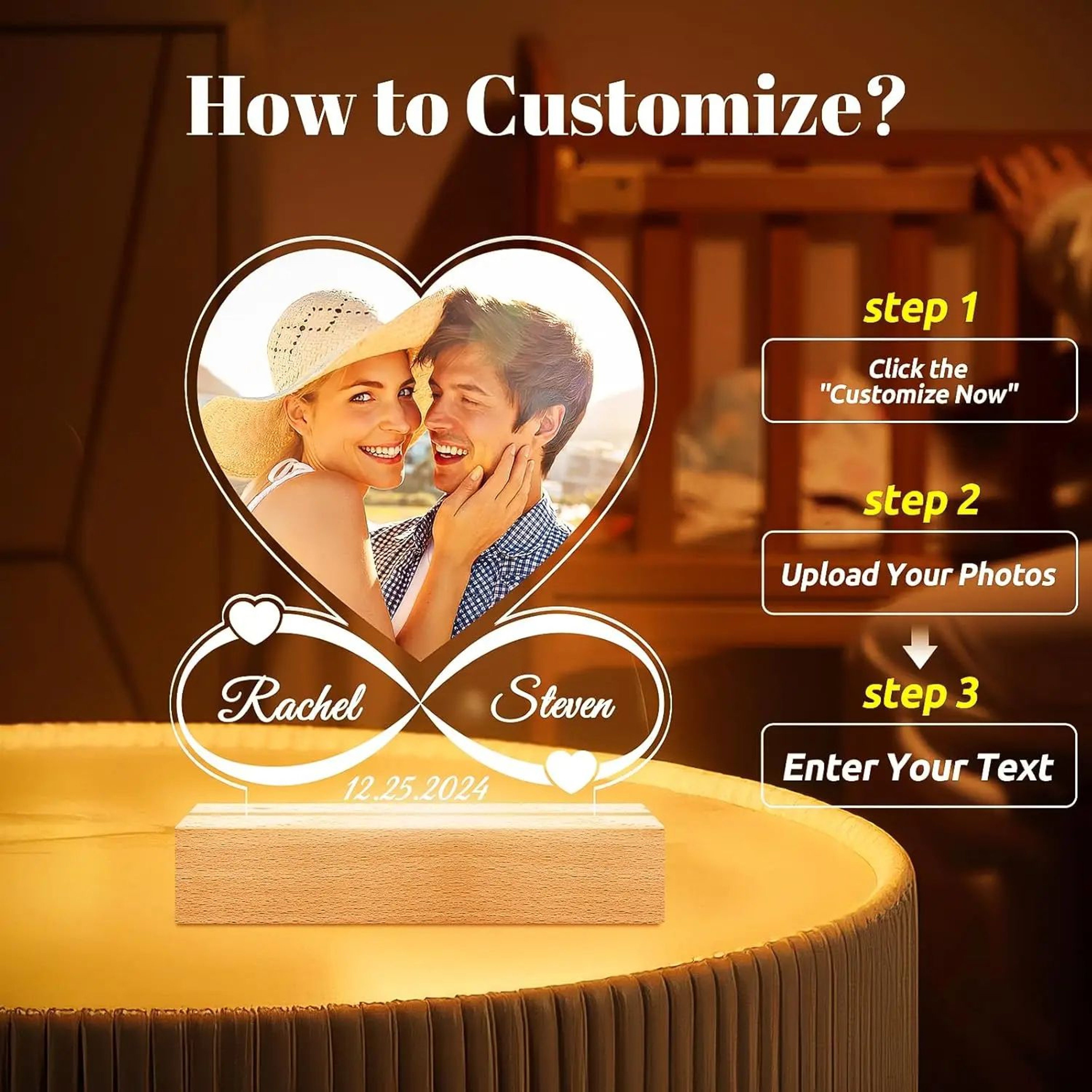 Custom Spotify Plaque Lamp  Personalized Music Acrylic Frame Gift For Couples 9