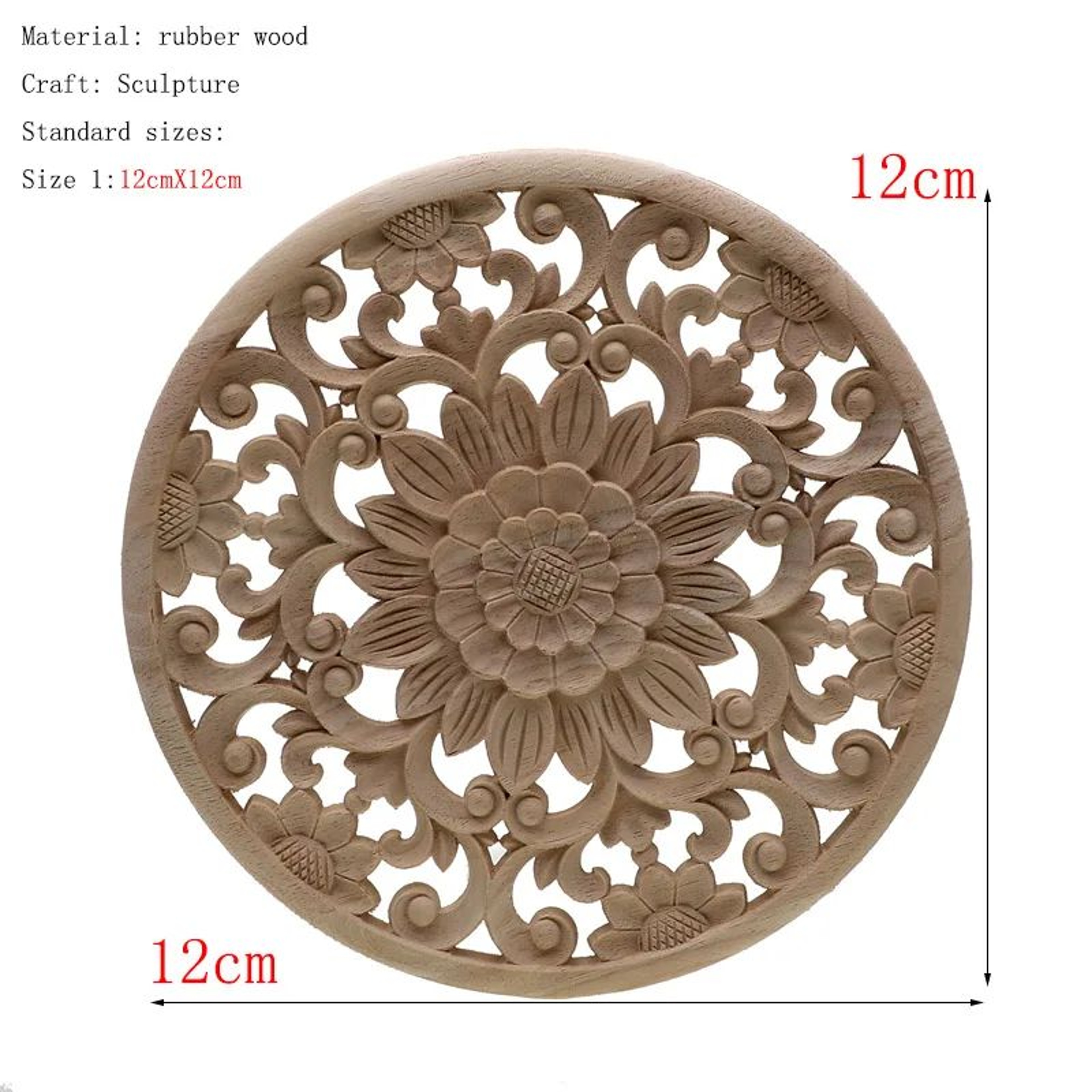 Vintage Floral Carved Wood Applique For Furniture Frames And Doors 3