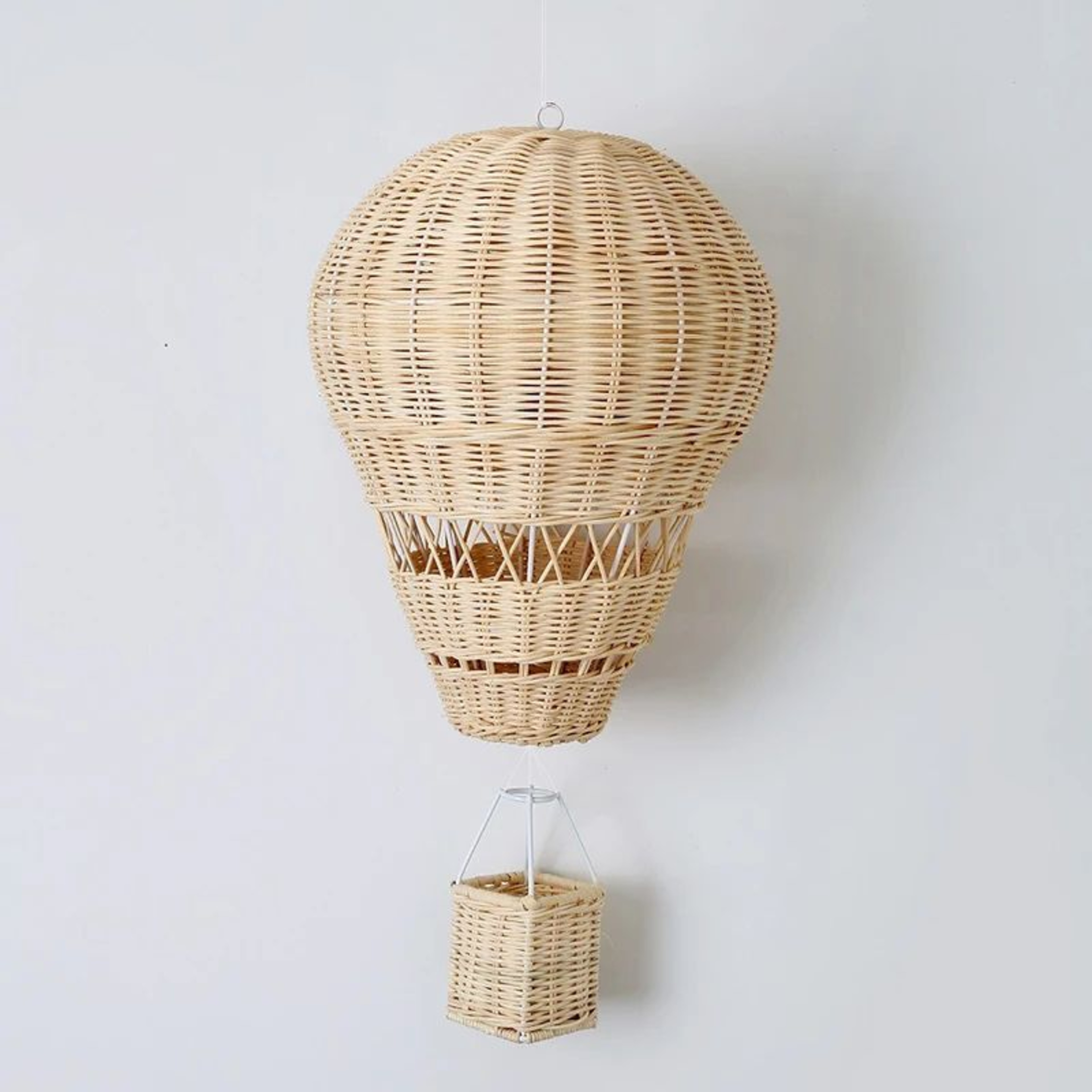 Rattan Hot Air Balloon Decor  Handwoven Boho Nursery Wall Hanging For Kids Room 5