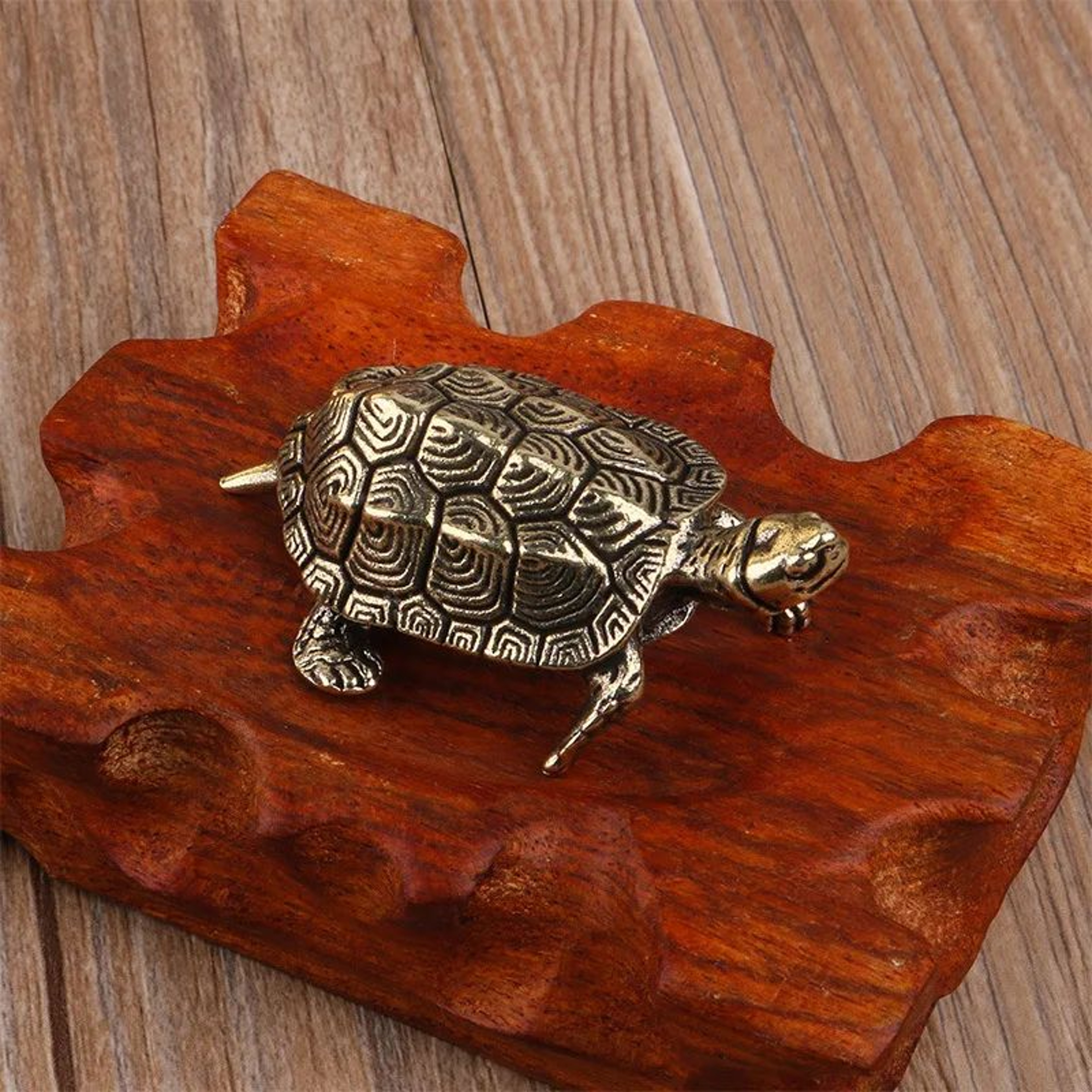 Feng Shui Turtle Brass Figurine For Wealth And Protection  Vintage Desk Decor Turtle 4