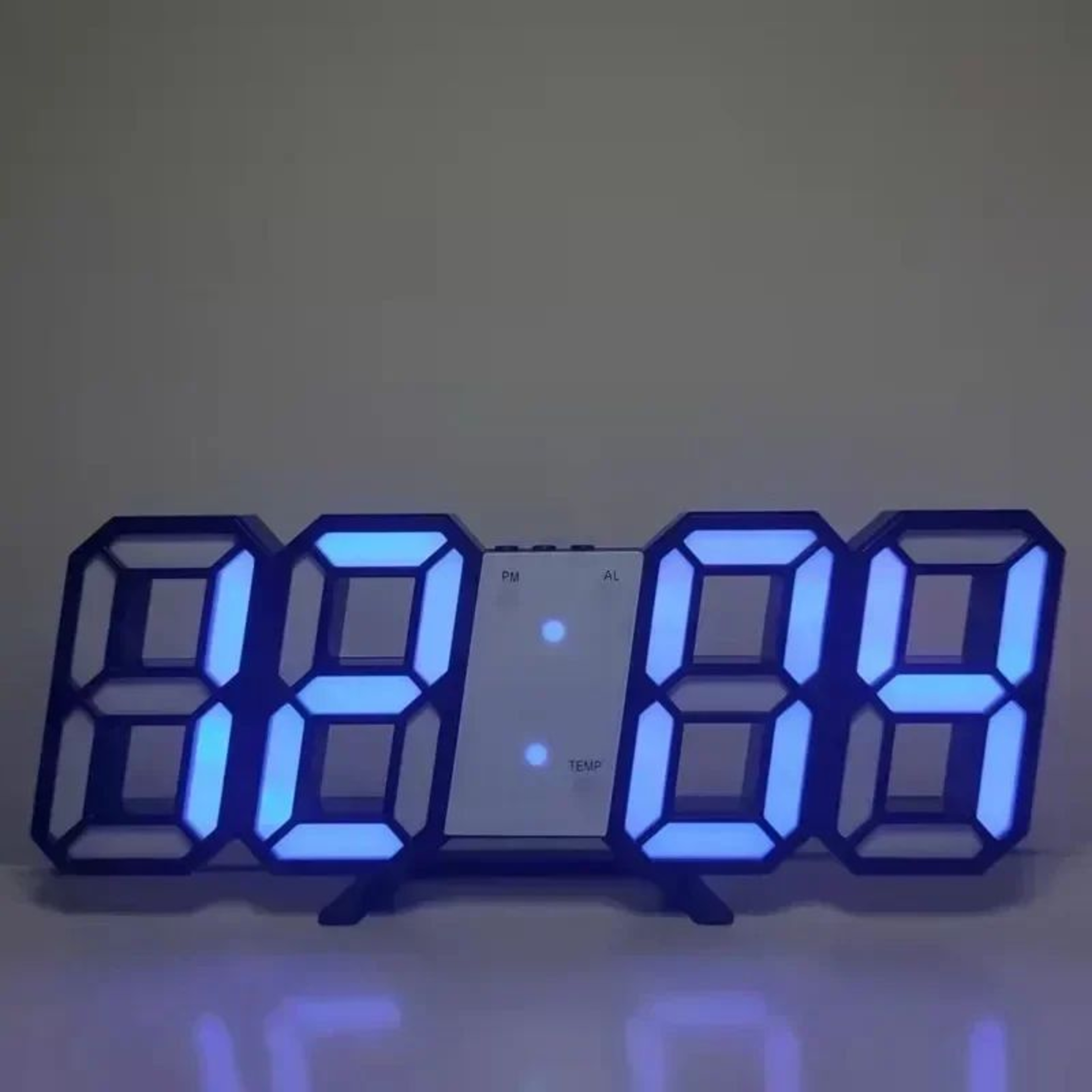 SmartGlow 3D LED Digital Wall Clock With Alarm  Temperature Display 12