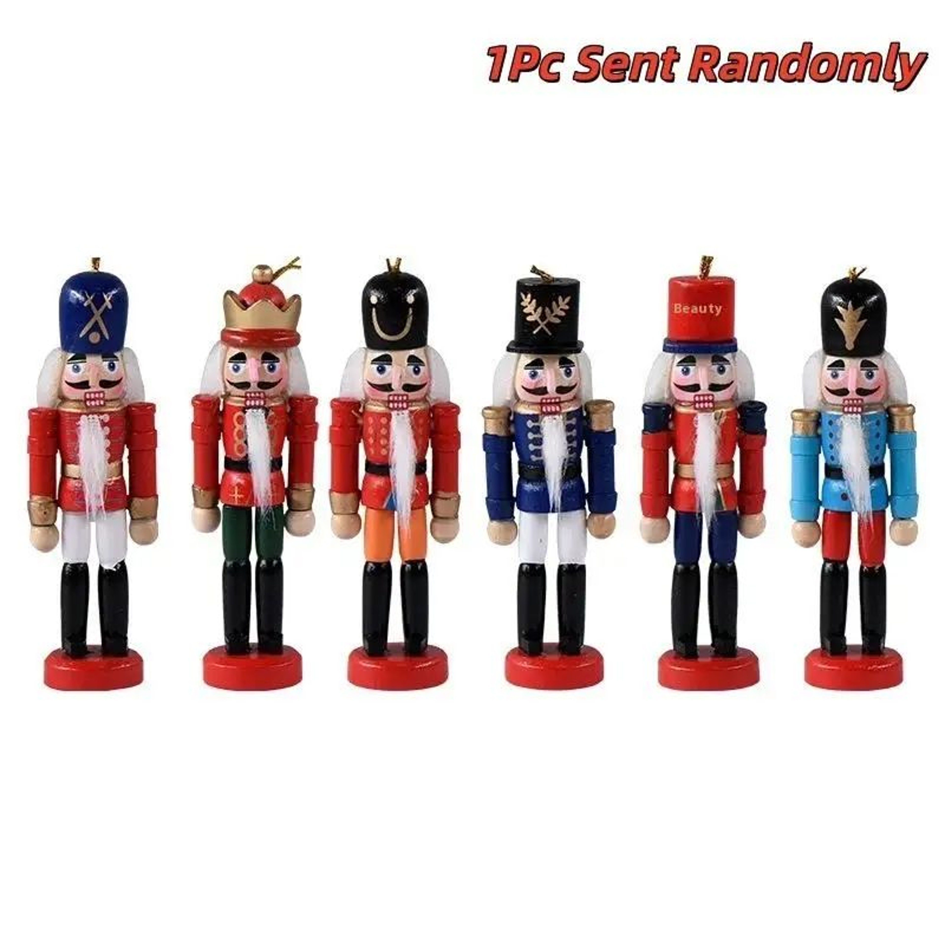 Mini Wooden Nutcracker Ornament Set 12cm Mini Nutcracker Figurines For Christmas Desktop Decor 6