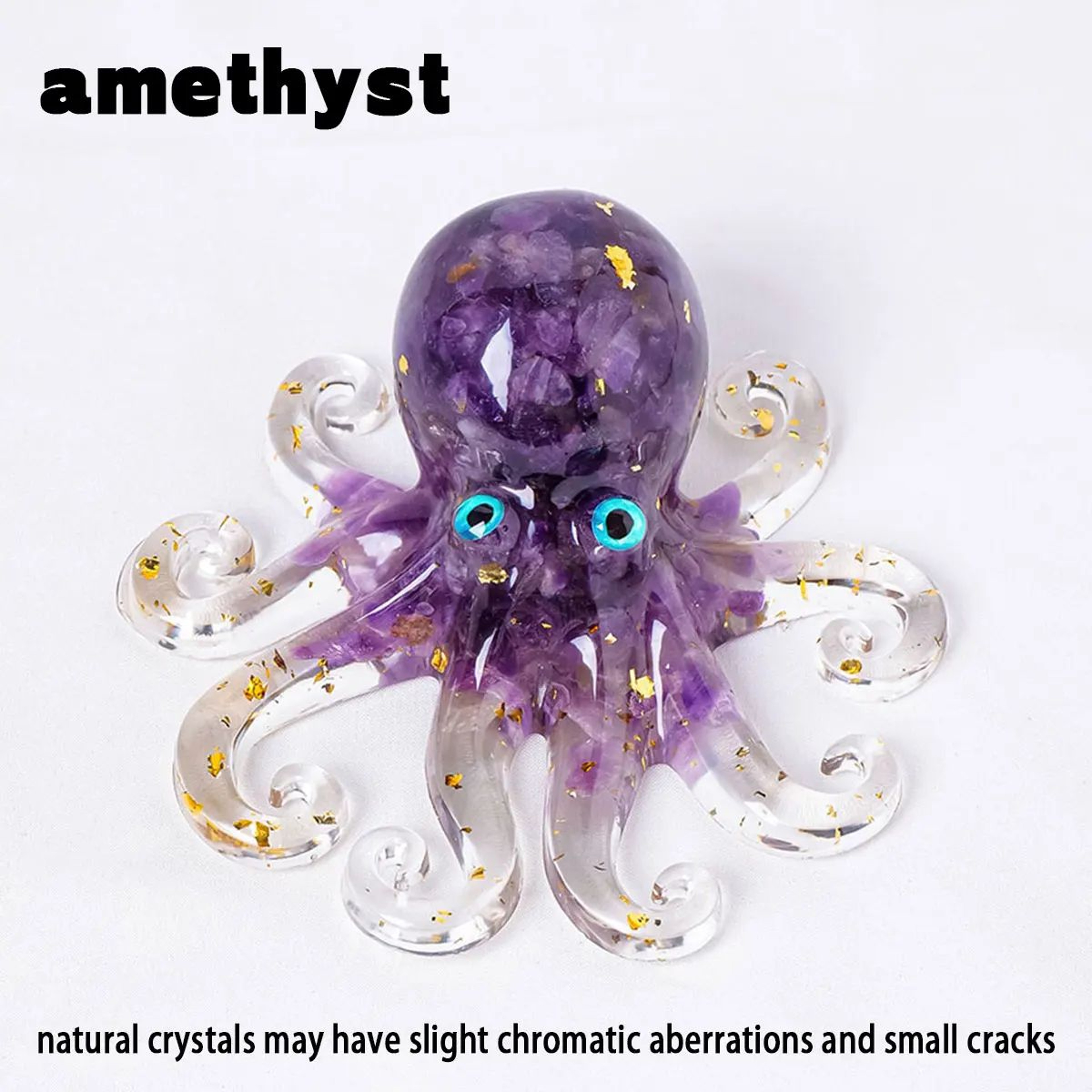 Crystal Octopus Statue Resin Ocean Figurine For Desk And Home Decor 7