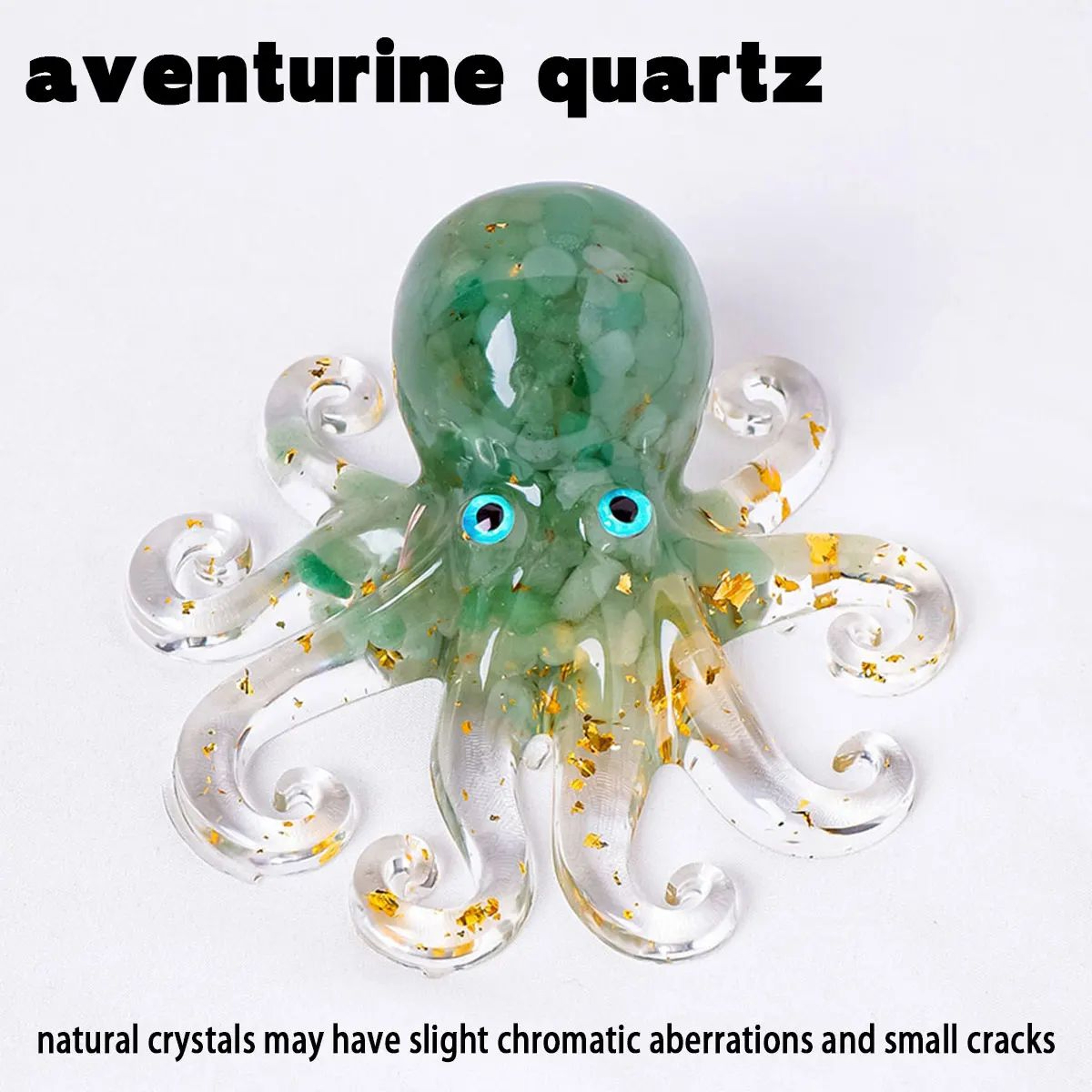Crystal Octopus Statue Resin Ocean Figurine For Desk And Home Decor 8