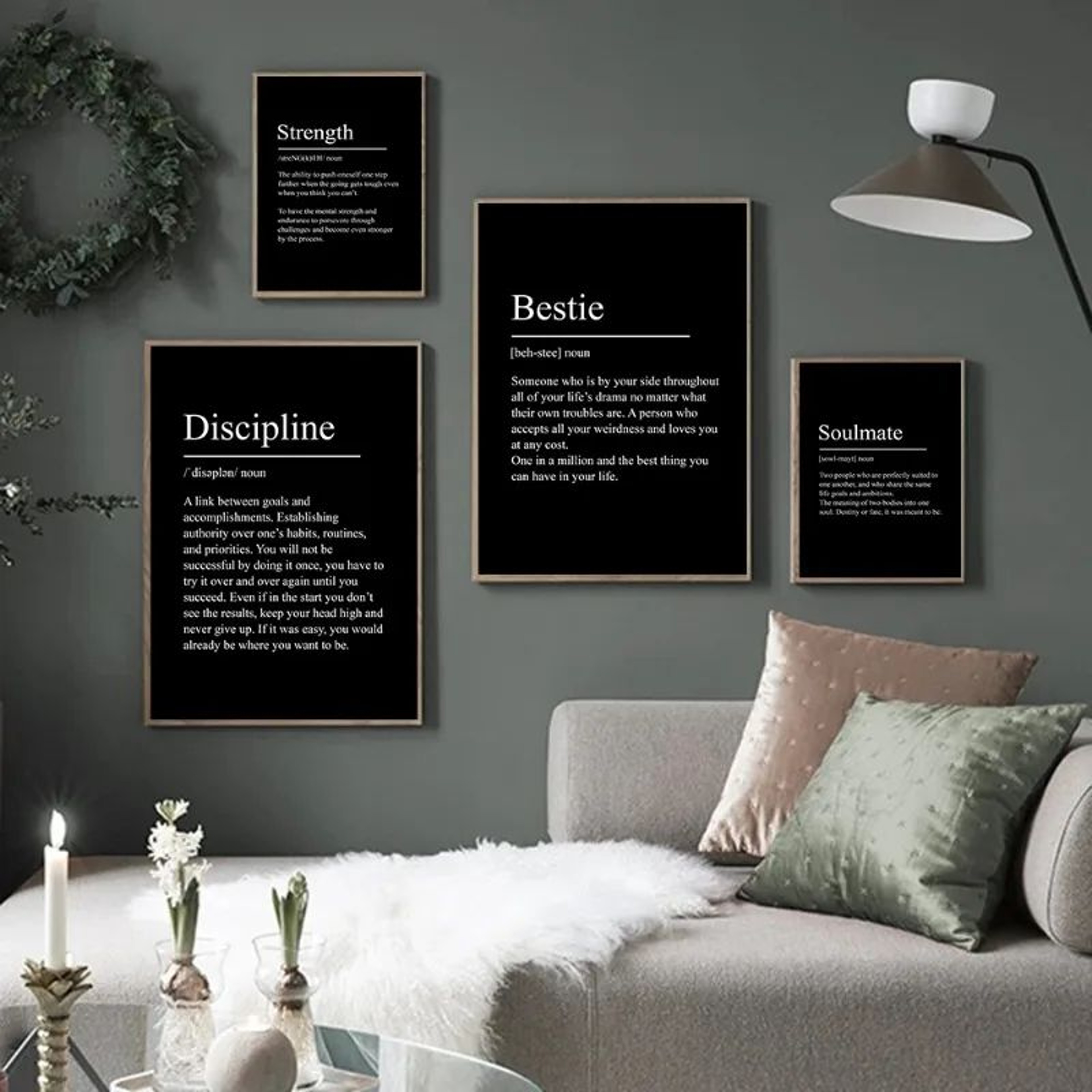 Minimalist Motivational Wall Art Canvas  Success Definition Poster For Focus  Discipline 1