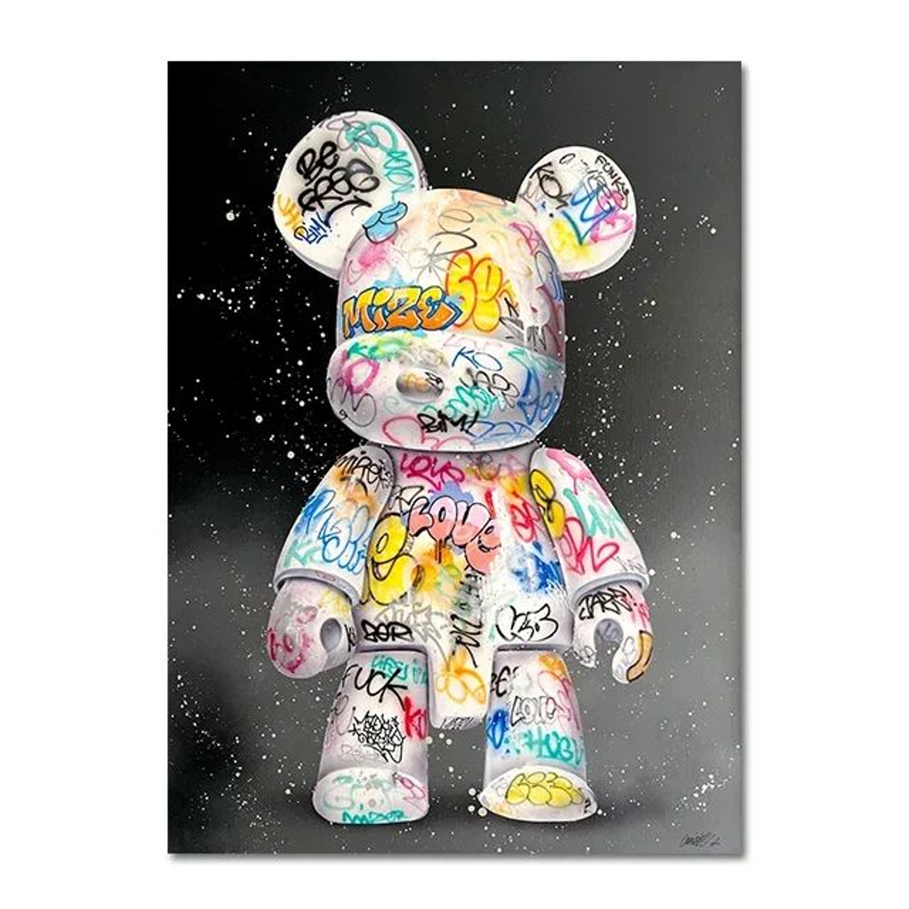 Kawaii Bear Graffiti Canvas Wall Art Pop Art Poster For Bedroom And Creative Spaces 4
