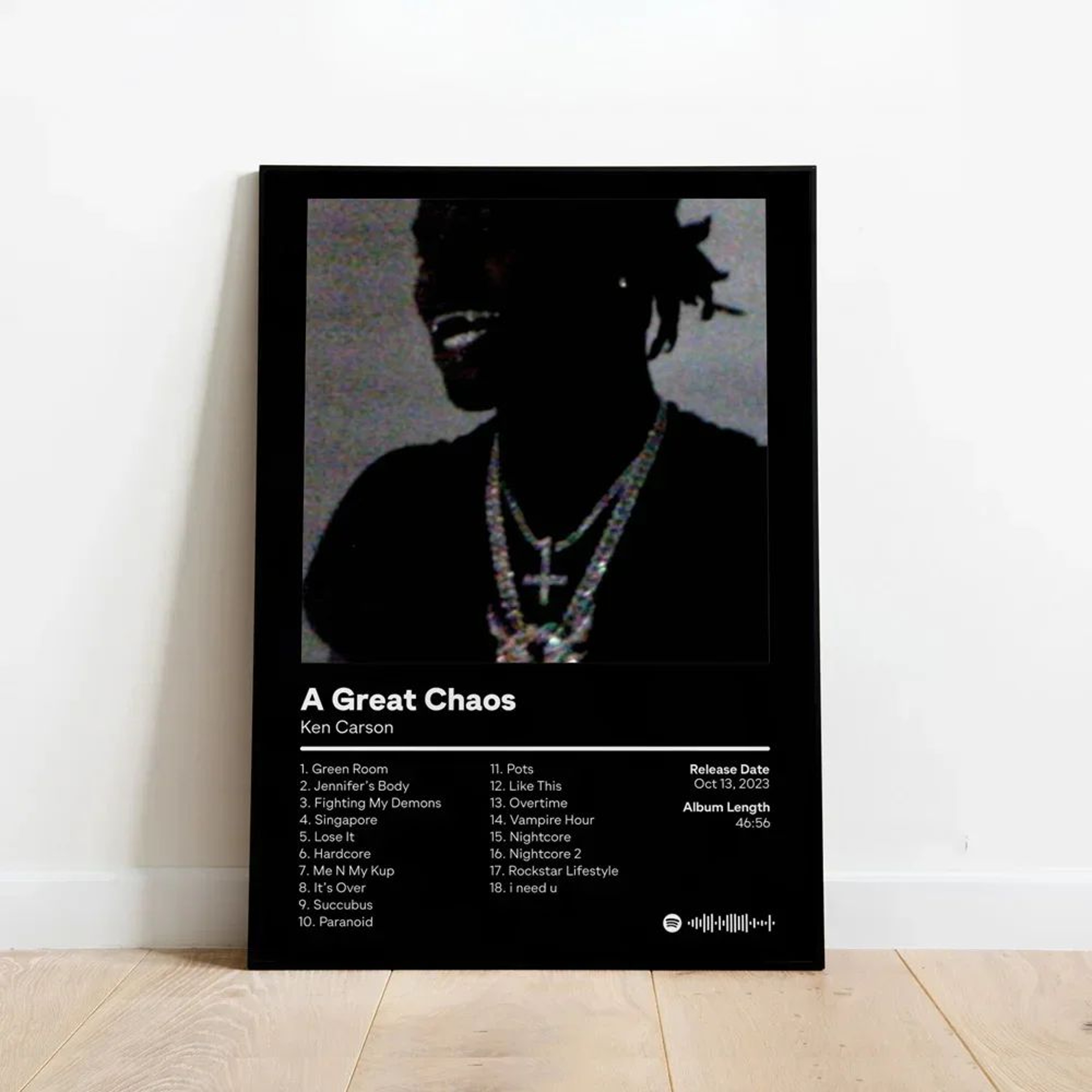Ken Carson Poster A Great Chaos Canvas Wall Art For Music Room Decor 0