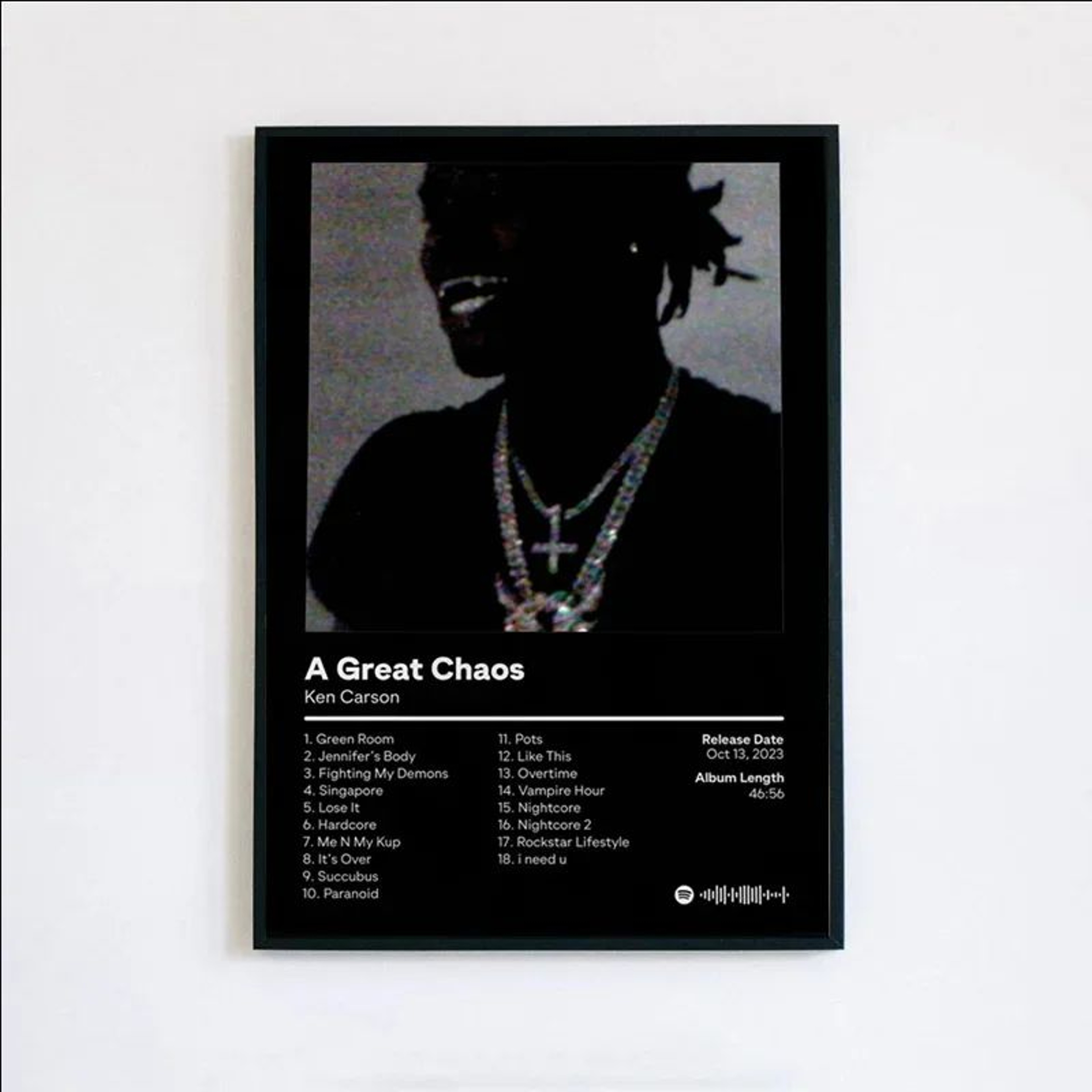 Ken Carson Poster A Great Chaos Canvas Wall Art For Music Room Decor 5