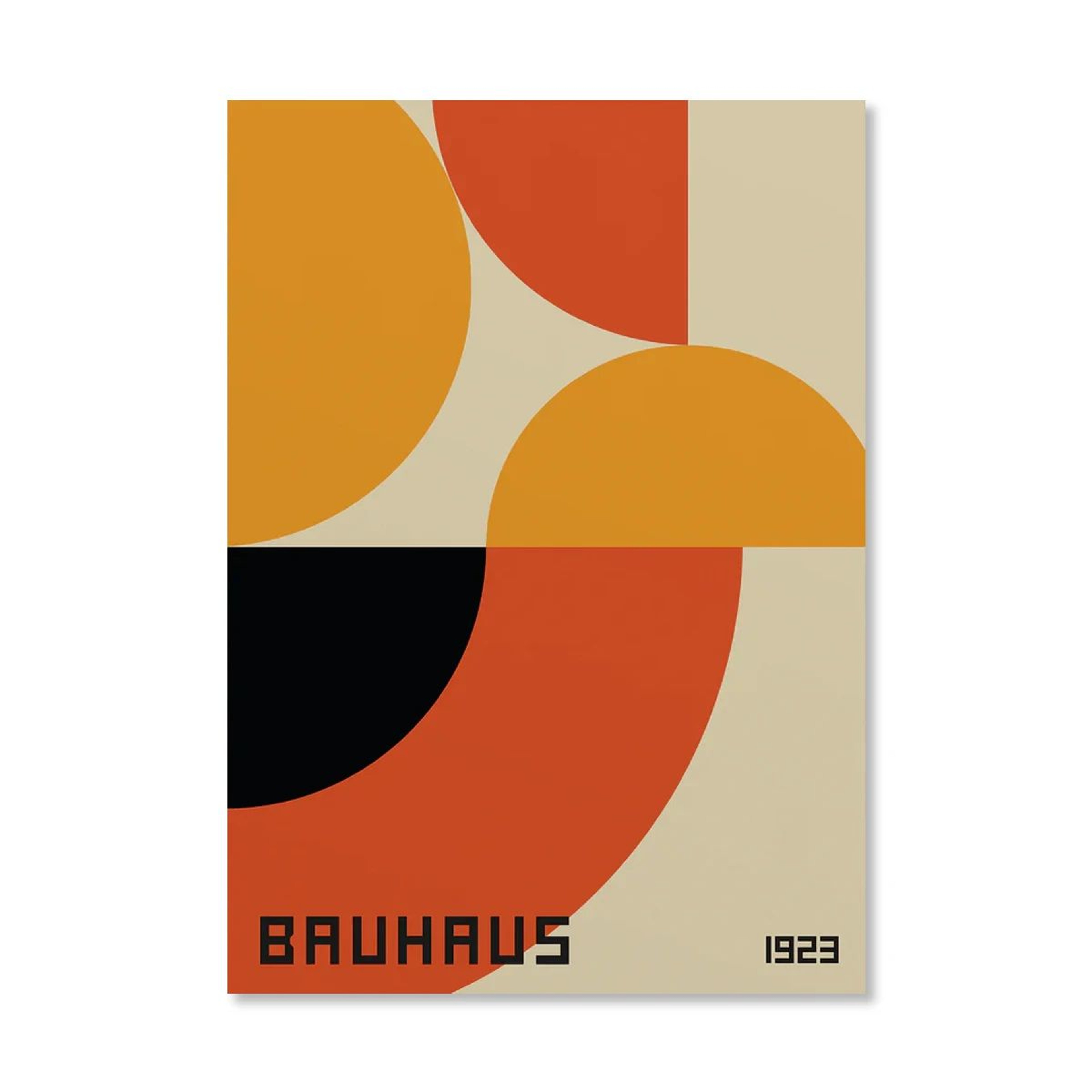 Bauhaus Wall Art Geometric Poster Print  Modern Abstract Orange Sunrise Bicycle Decor 6