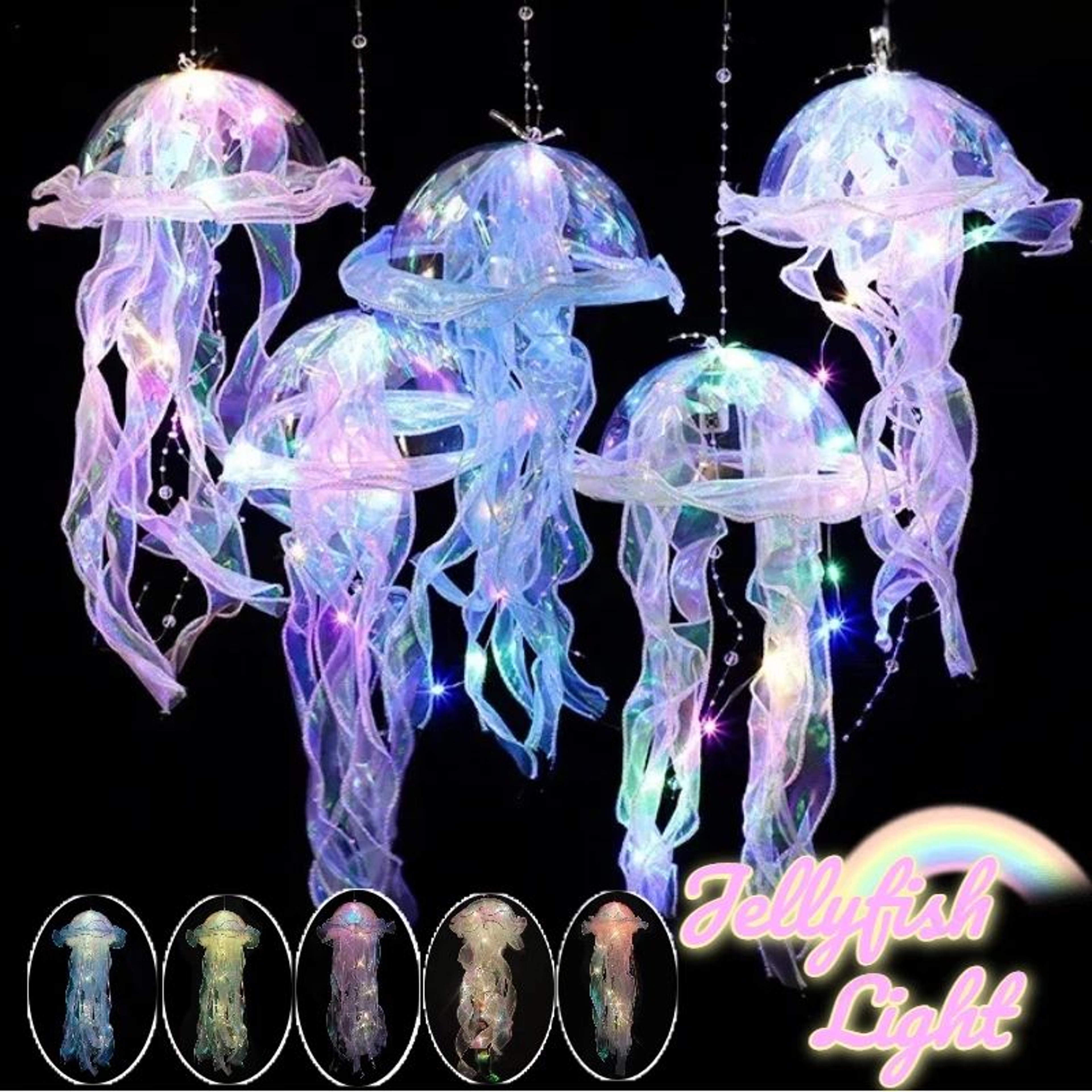 DreamGlow Jellyfish Lamp LED Night Light Hanging Pendant For Ocean Room Decor 0
