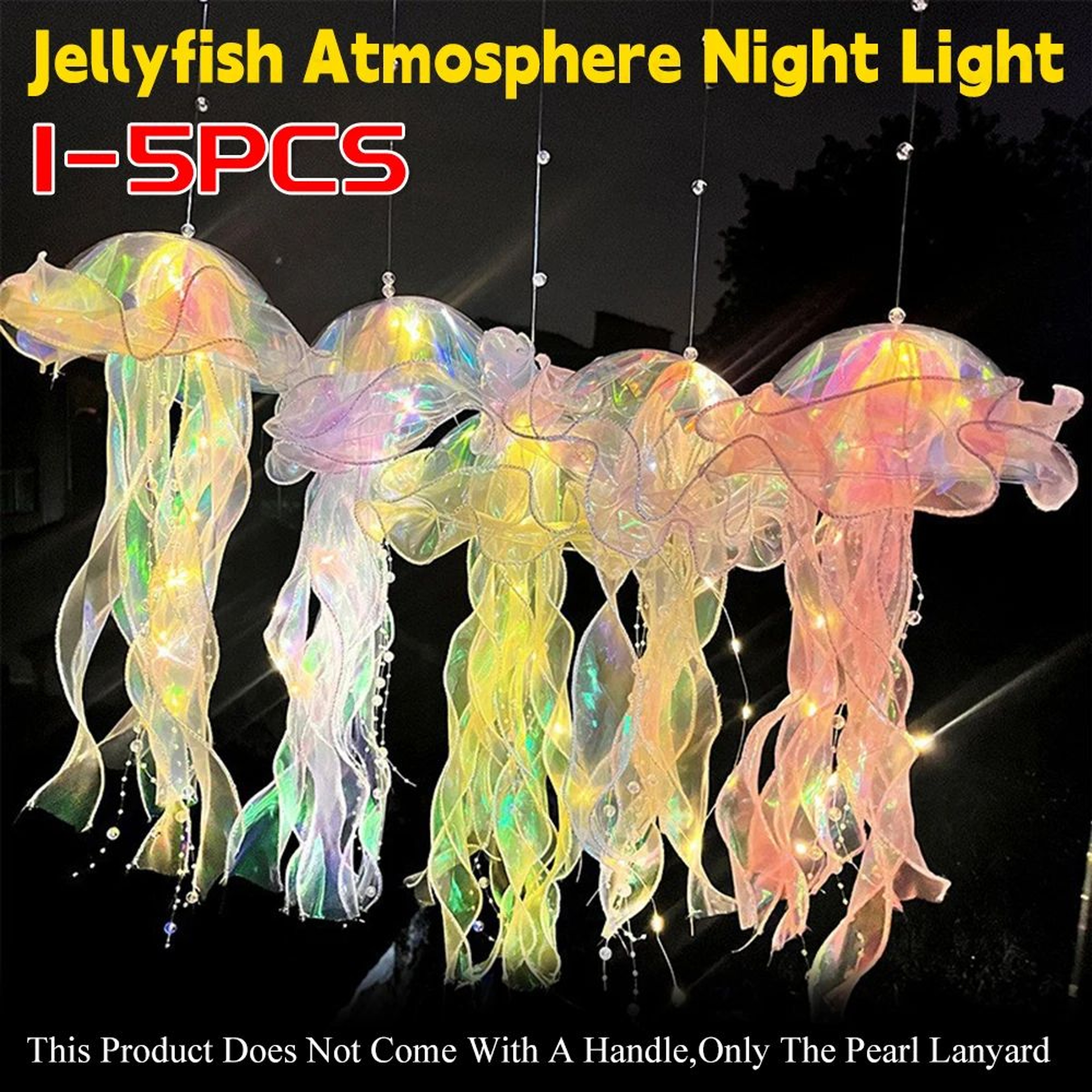 DreamGlow Jellyfish Lamp LED Night Light Hanging Pendant For Ocean Room Decor 3