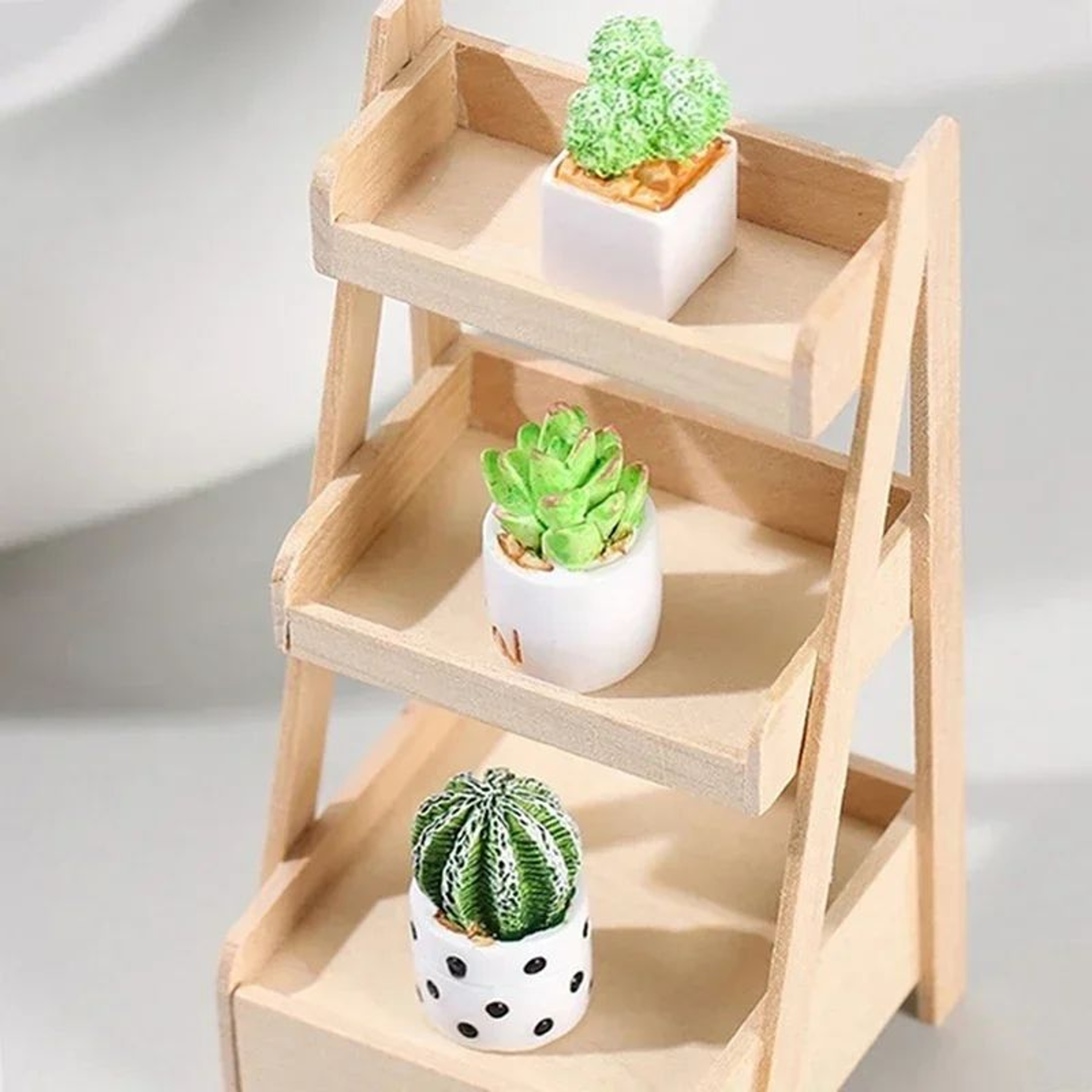 Miniature Plant Pots  Realistic Dollhouse Decor Set 3