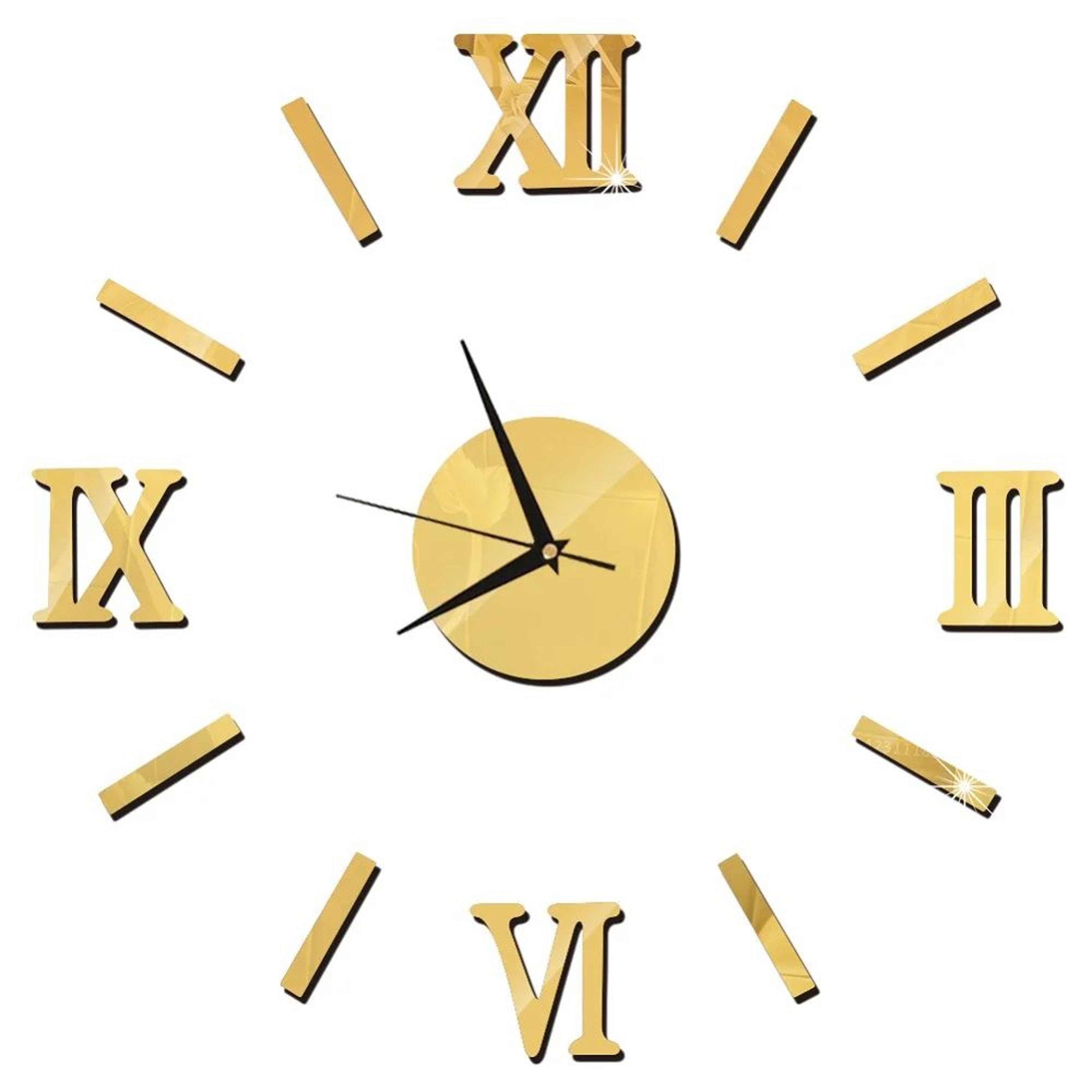 Modern DIY Mirror Wall Clock  Frameless 3D Decorative Wall Sticker Clock 9