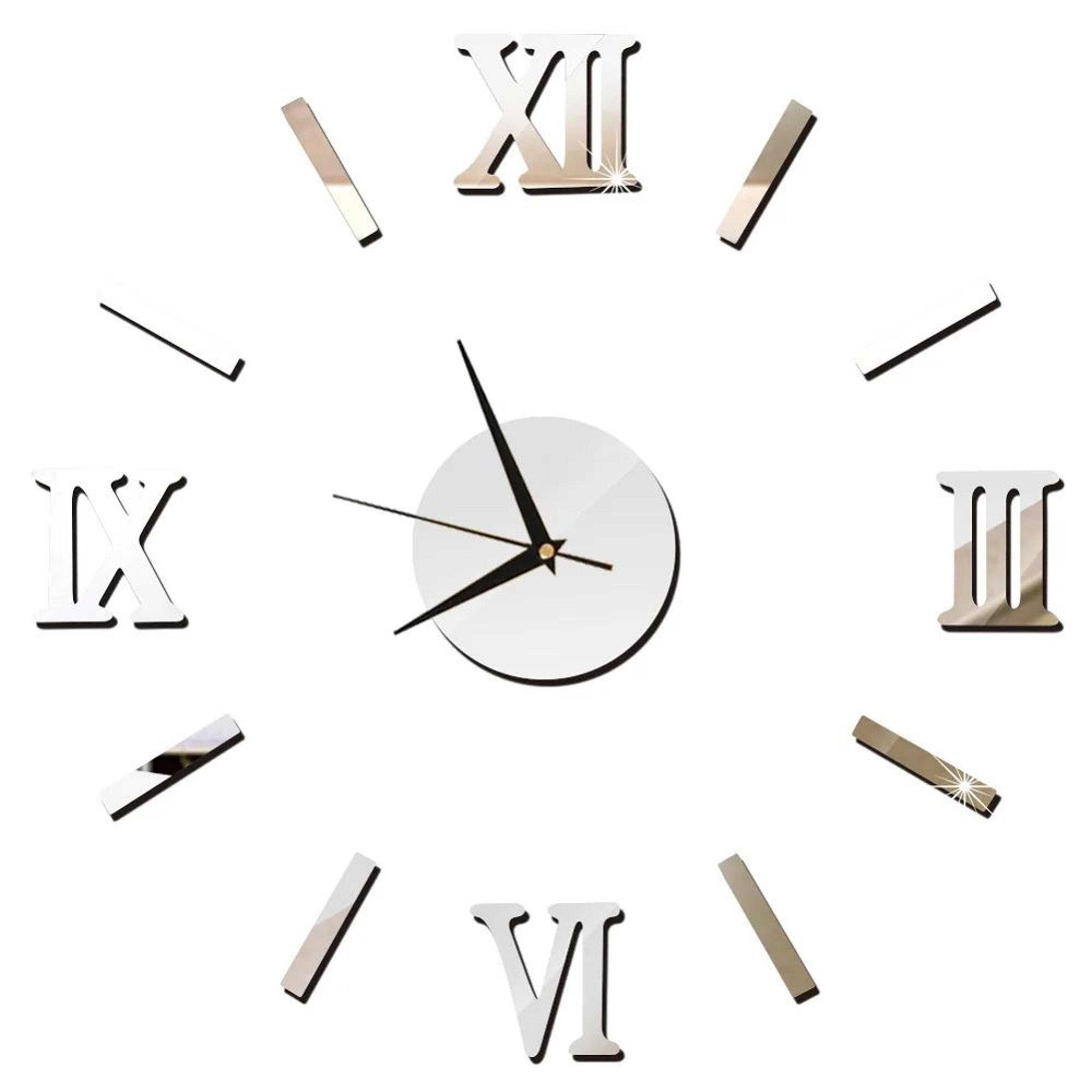 Modern DIY Mirror Wall Clock  Frameless 3D Decorative Wall Sticker Clock 8