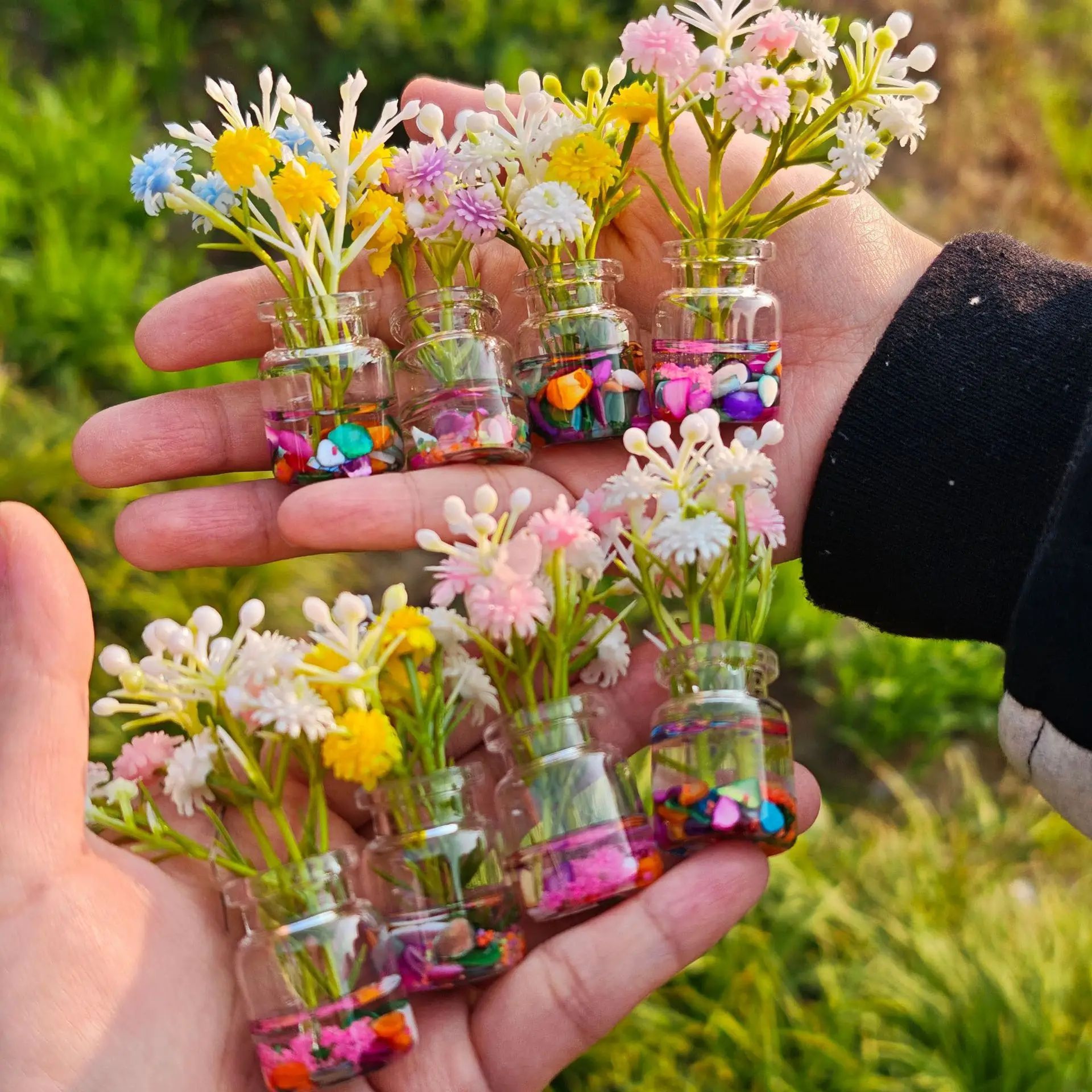 GlowintheDark Flower Vase Dashboard Ornament  Aesthetic Artificial Flower Decor 4