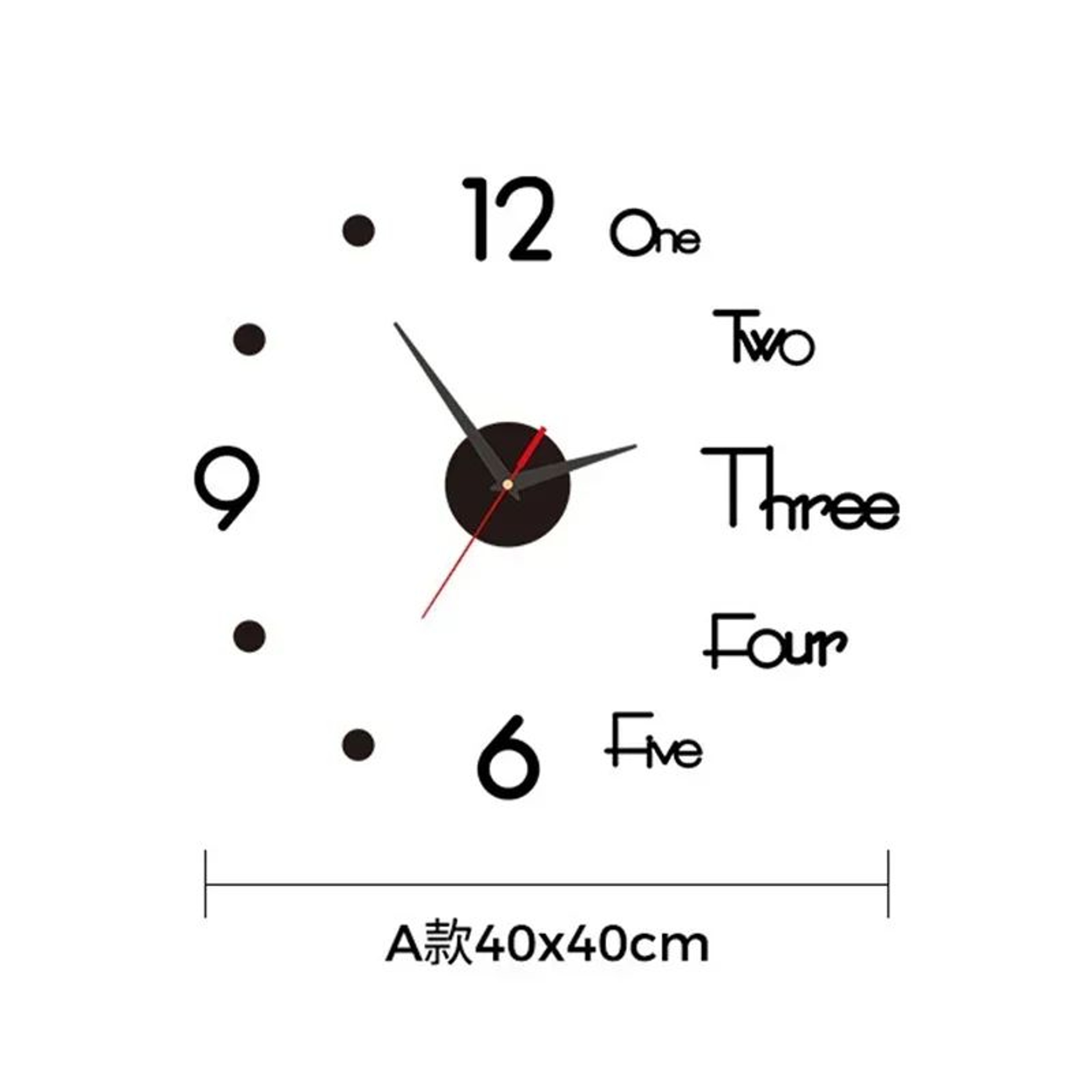 Modern 3D DIY Wall Clock Large Frameless Silent Wall Decor 8