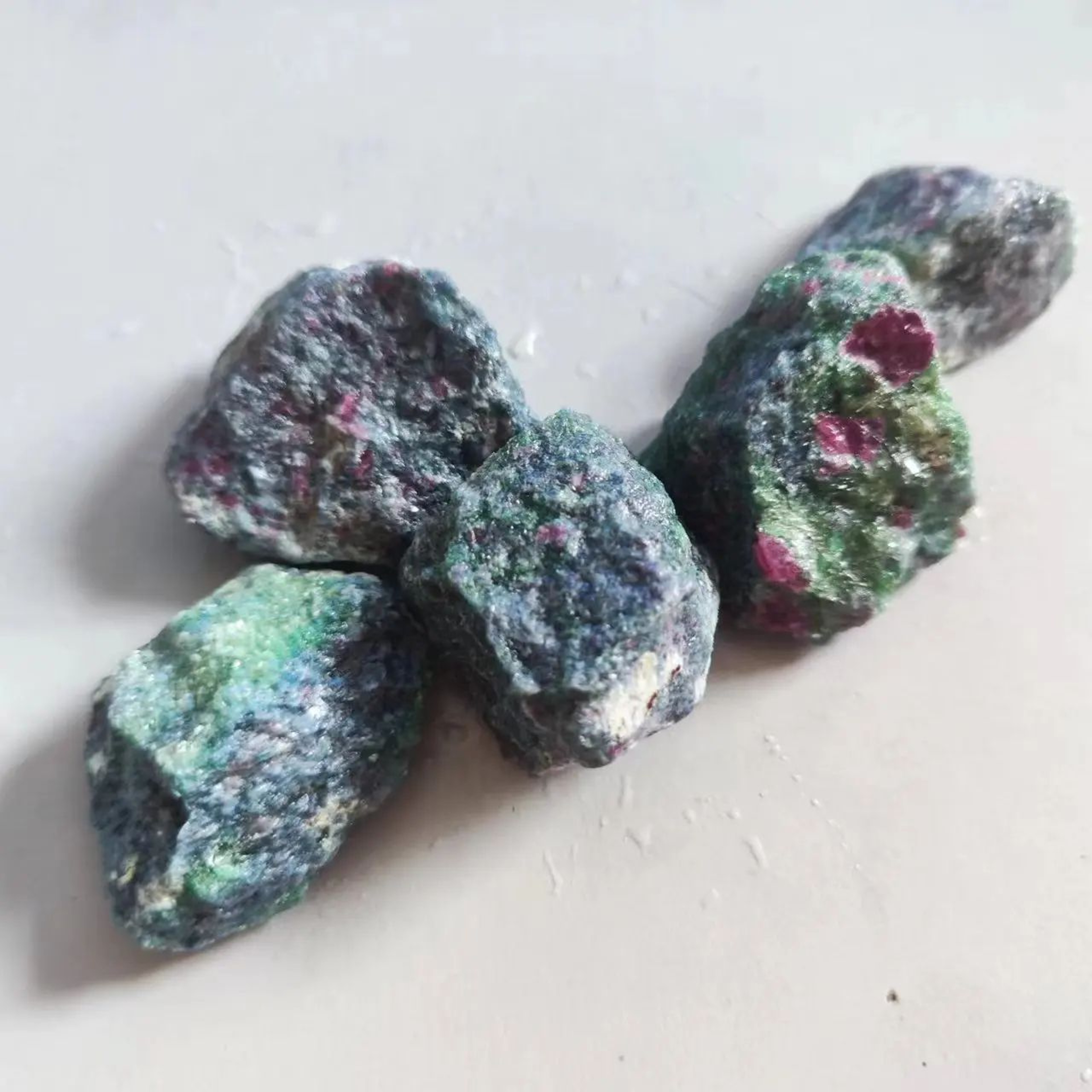 Natural Raw Gemstone Specimen Set With UV Fluorescence Display 5