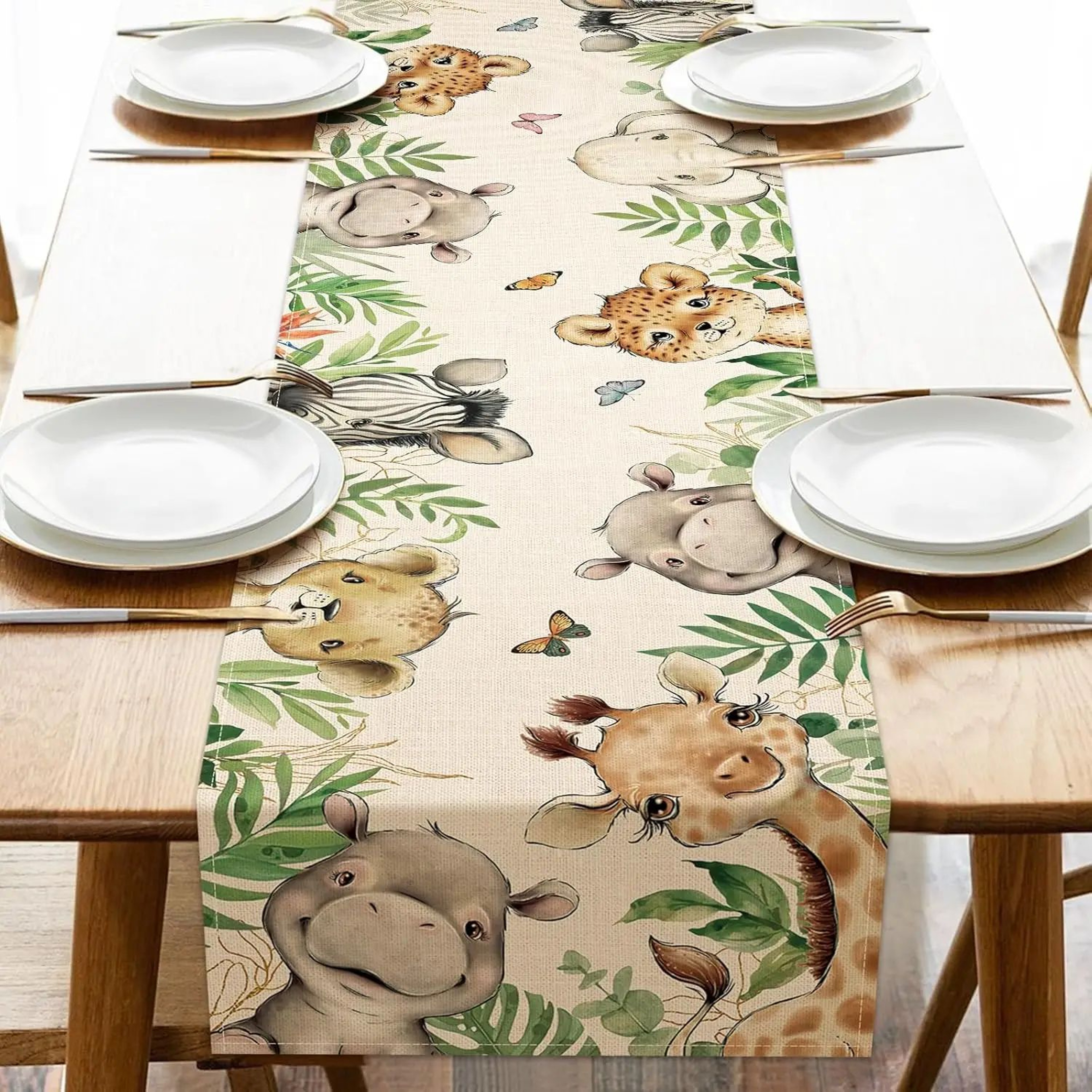 Vintage Floral Linen Table Runner For Farmhouse Dining  Seasonal Decor 6