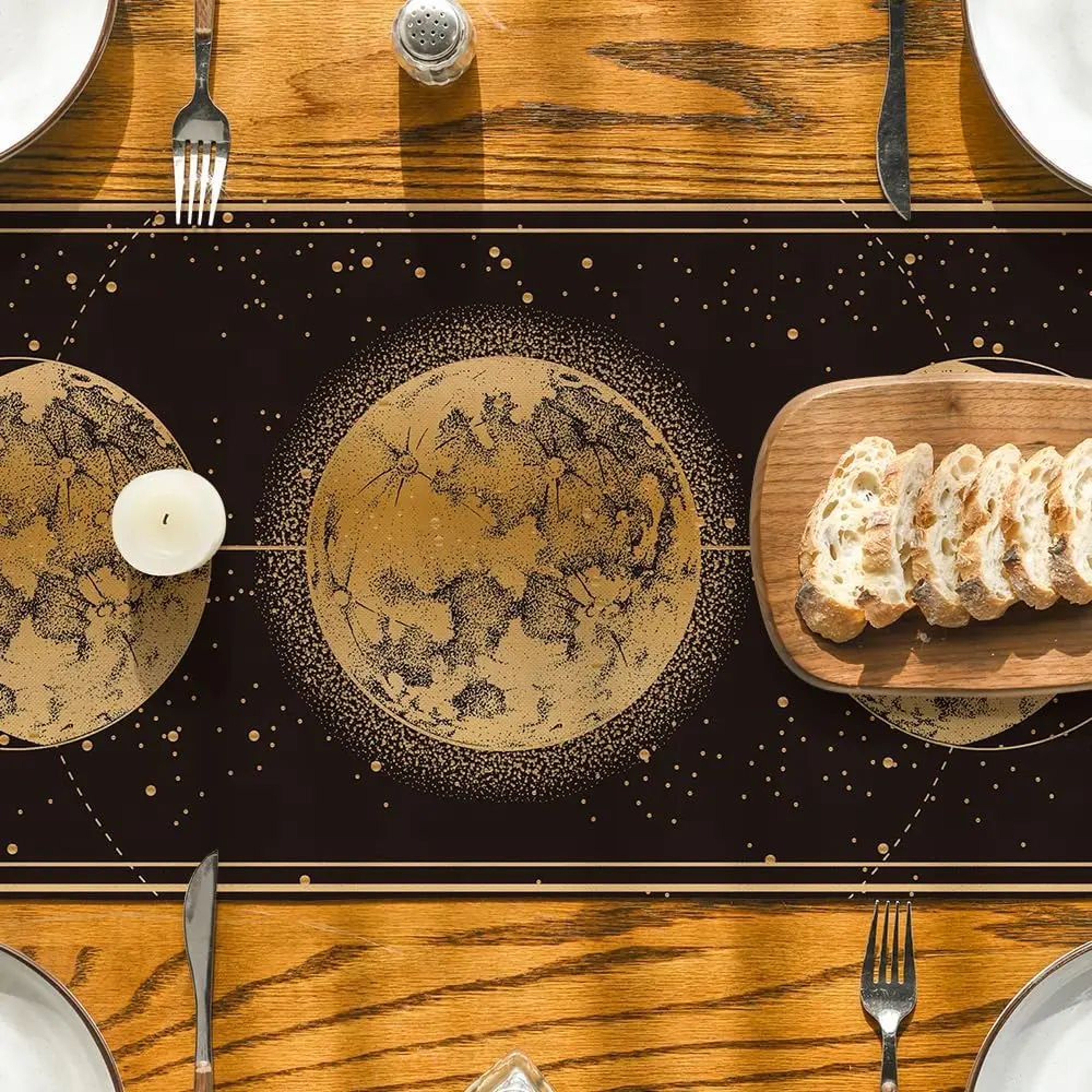 Celestial Moon Phase Astrology Table Runner For Mystical Home Decor 2