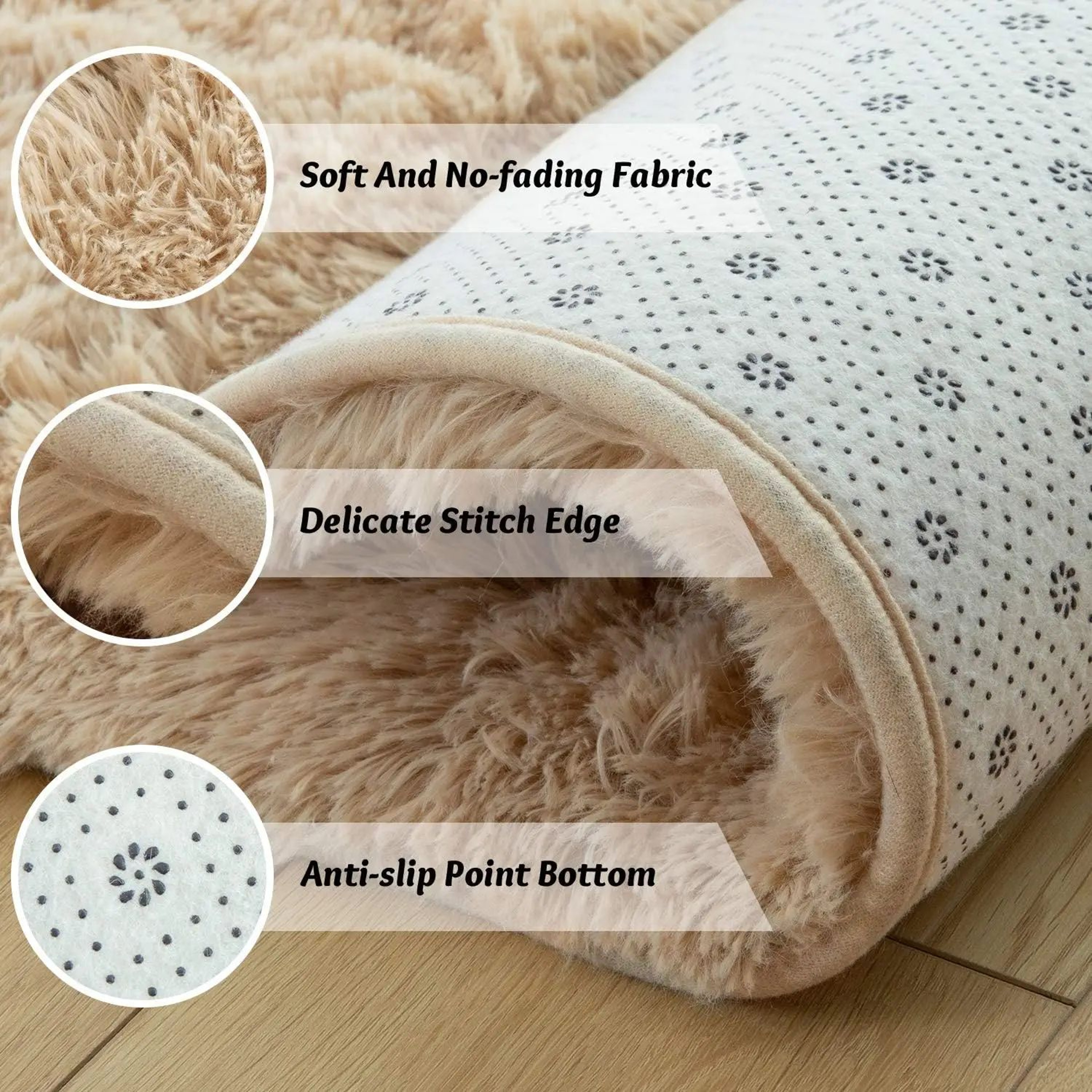 CloudSoft Round Nursery Rug Plush Kids Play Mat 4