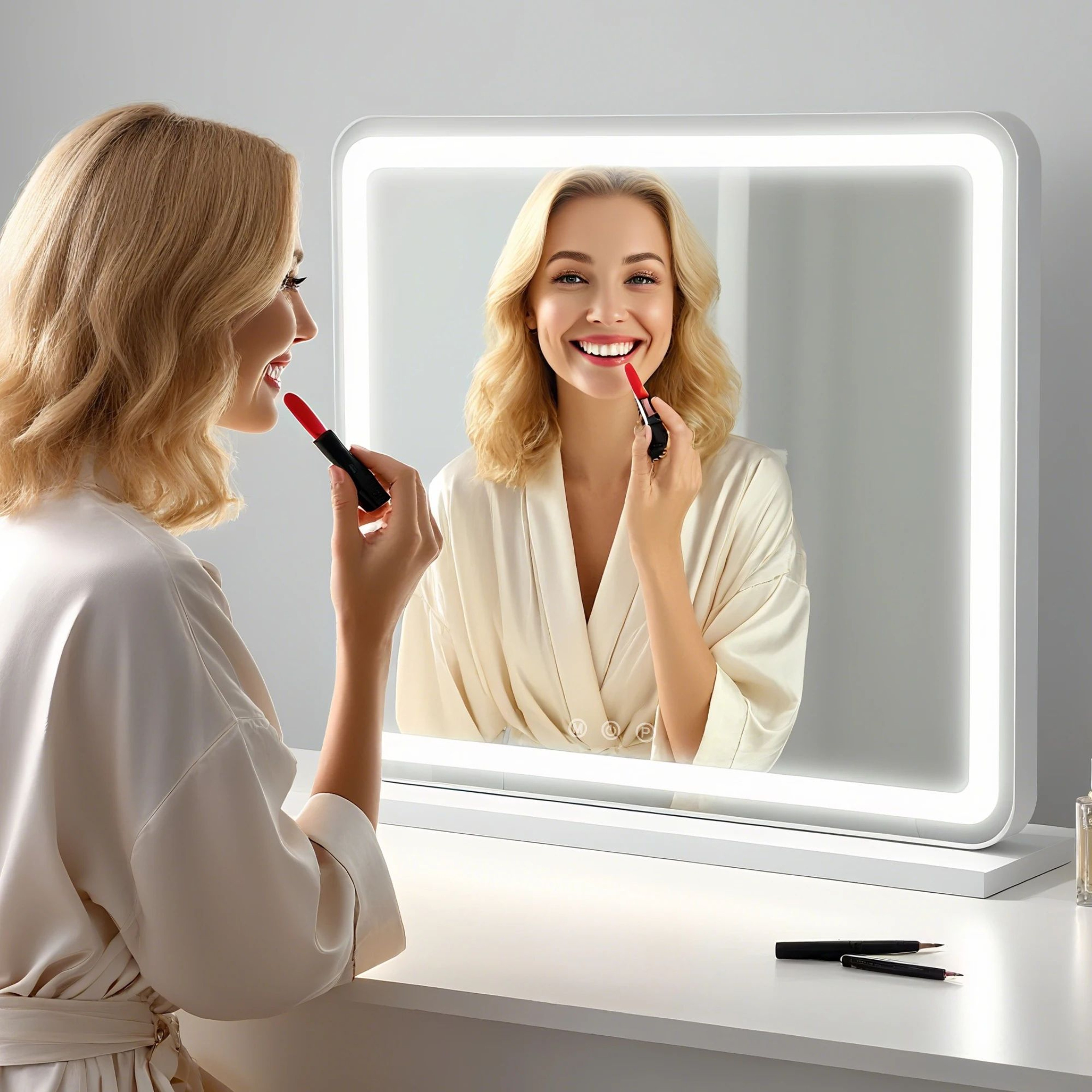 Smart LED Vanity Mirror With Lights  Dimmable 3 Color Modes  Memory Function 3